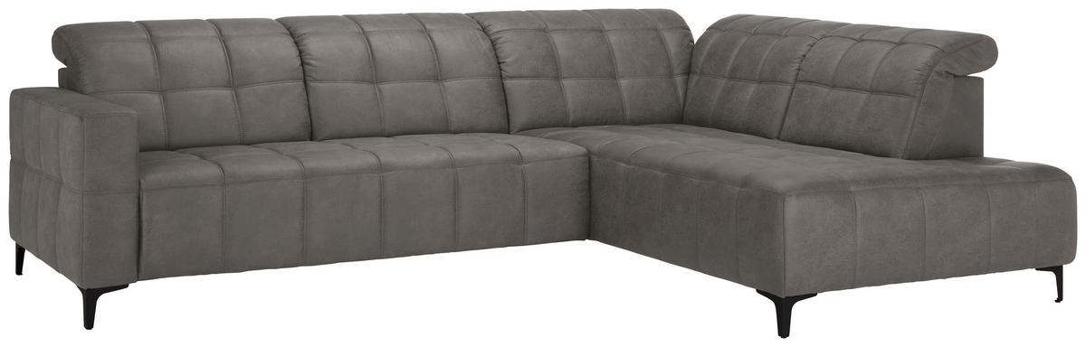 Rohová sedačka PANAMA, pravá, šedobéžová - černá/šedobéžová, Konvenční, kov/textil (304/216cm) - Premium Living