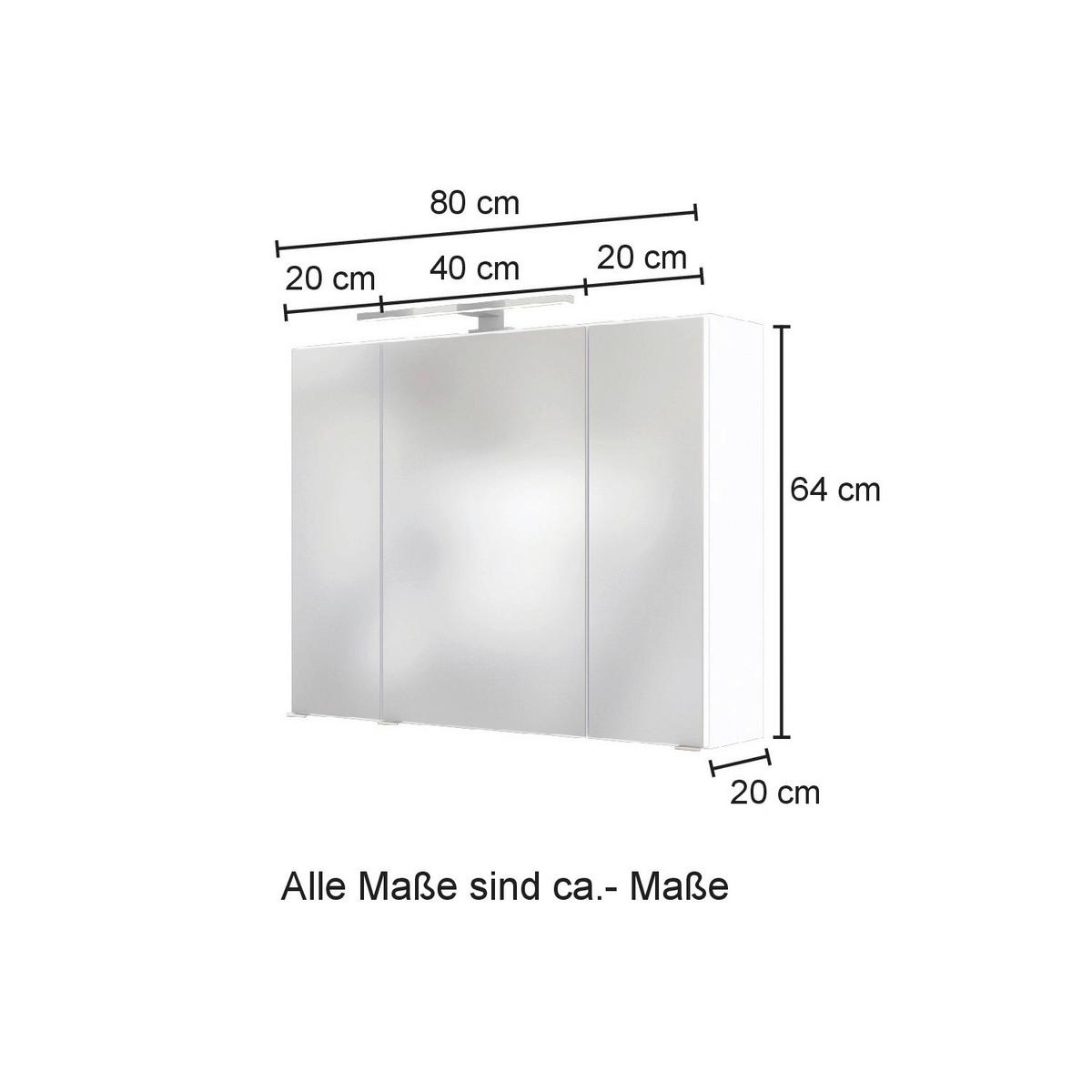 Badmöbel-Set 5-Tlg. inkl. LED Helsinki, Weiß/Eiche - Eichefarben/Weiß, KONVENTIONELL, Glas/Holzwerkstoff (120cm) - Held