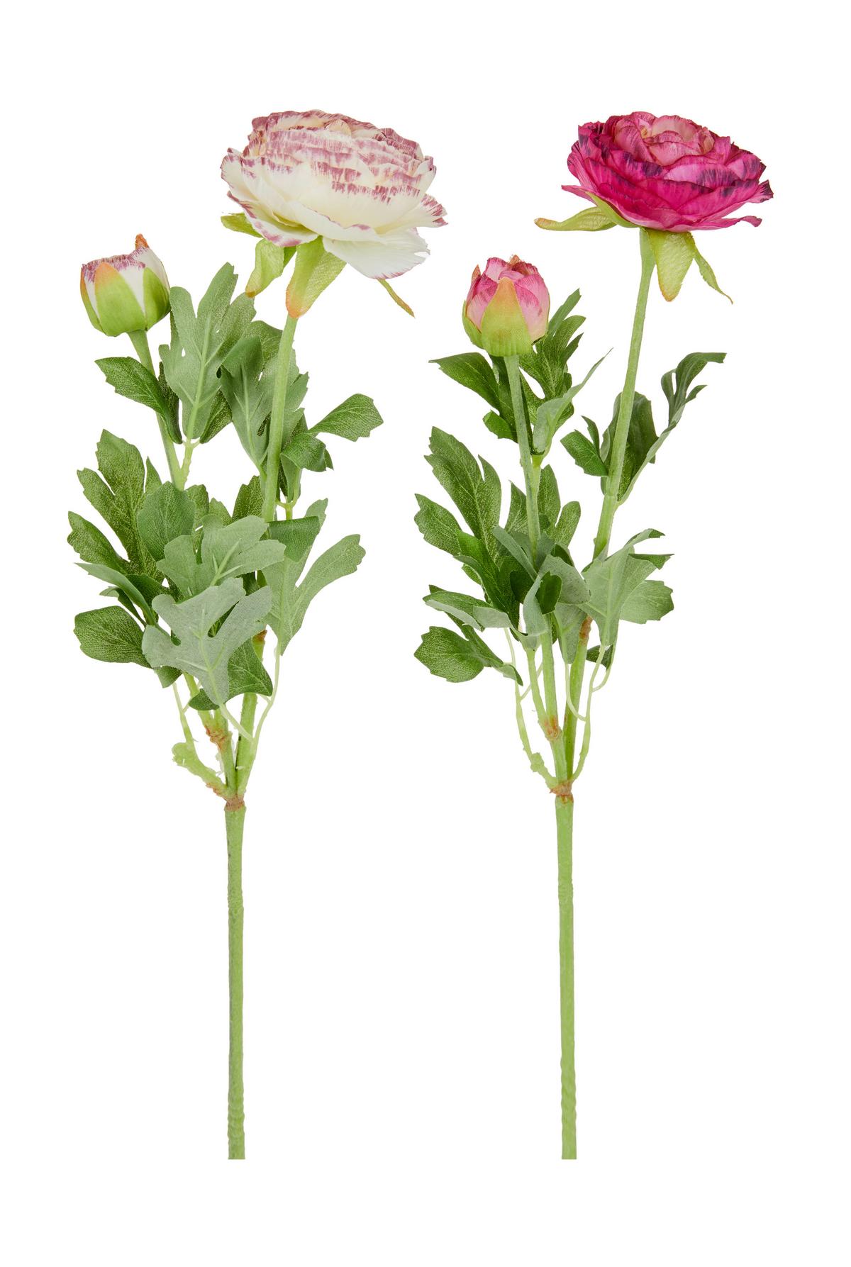 Kunstpflanze Ranunkel Hell- & Dunkelrosa L: 40 cm, Elisa - Hellrosa/Dunkelrosa, Basics, Kunststoff/Textil (40cm)