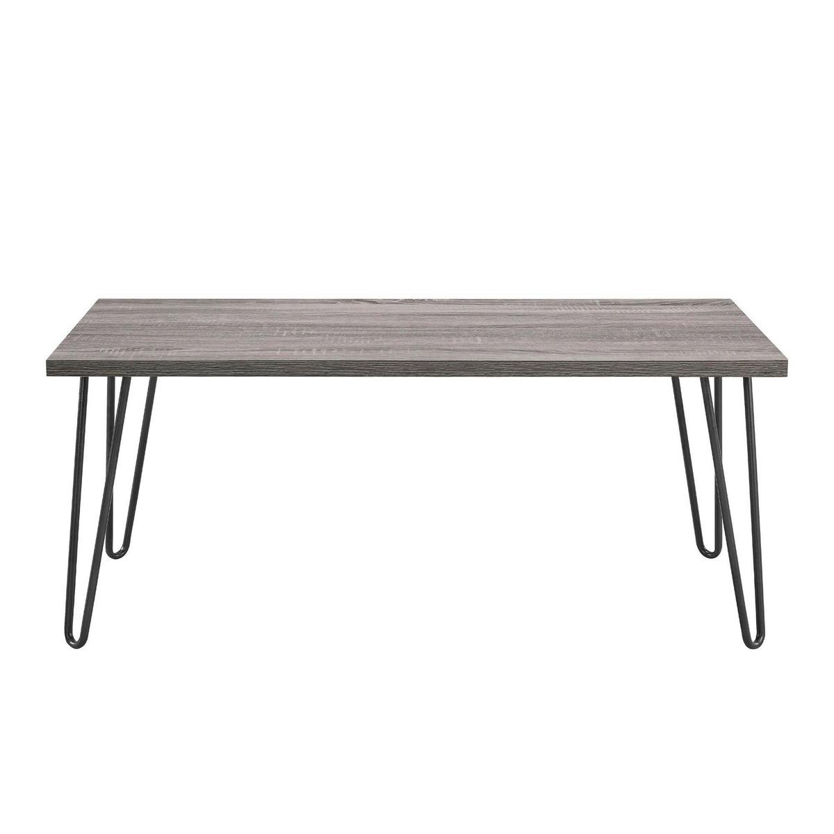 Couchtisch Owen Grau B: 105 cm - Schwarz/Grau, Design, Holzwerkstoff/Metall (105/49/45cm) - MID.YOU