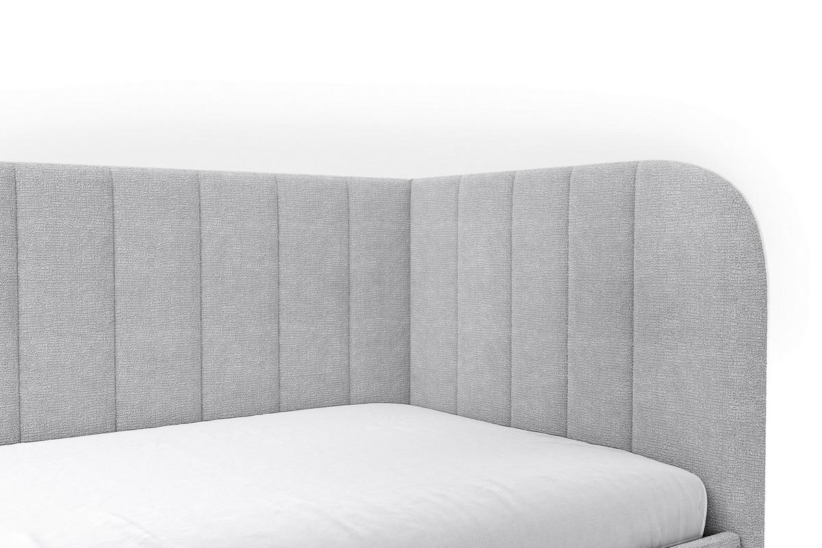 Polsterbett Millow Rechts Grau Lf: 90x200 Cm - Schwarz/Grau, MODERN, Holz/Holzwerkstoff (90/200cm) - MID.YOU