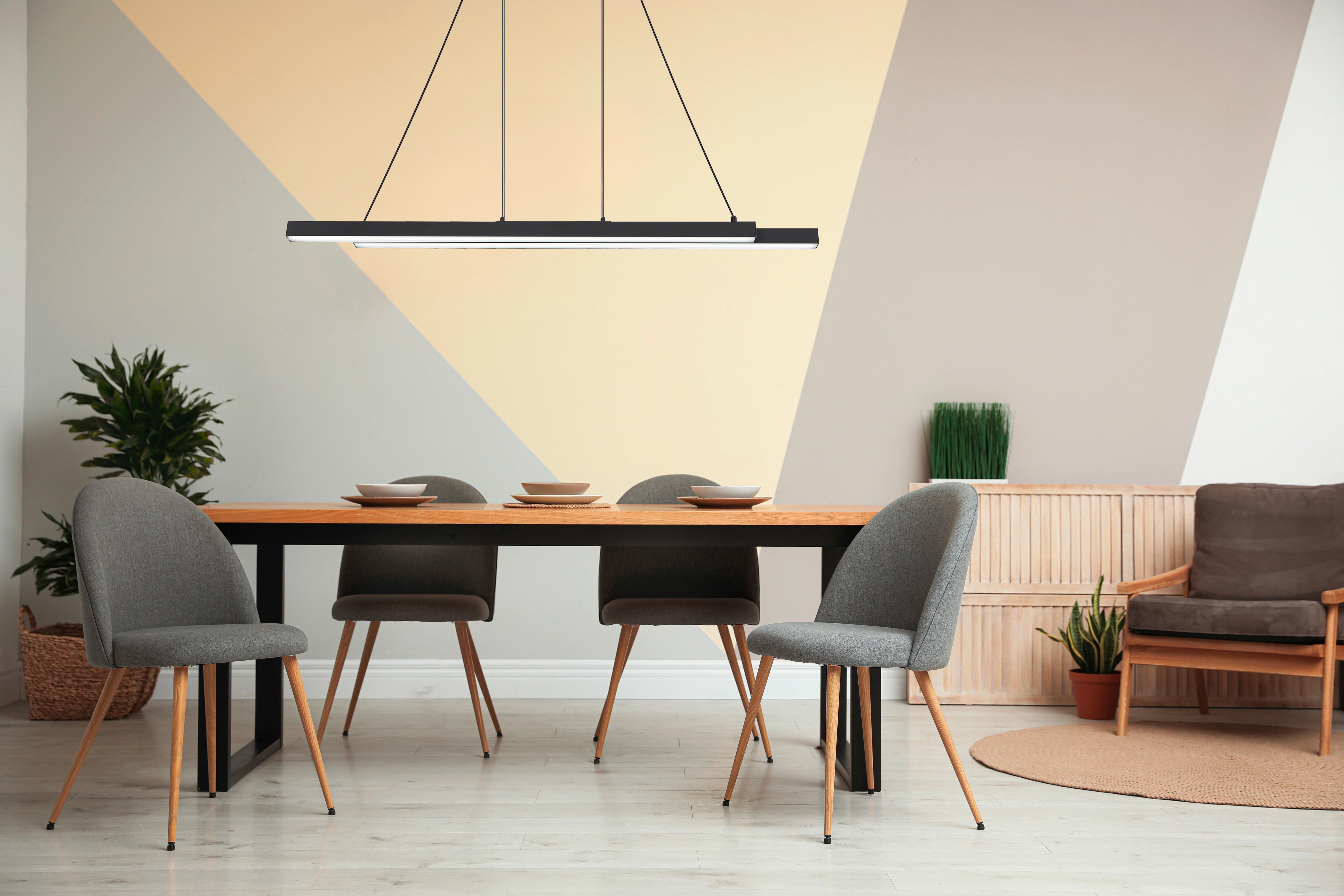 Led-hängeleuchte 15537 - Opal/Schwarz, Design, Kunststoff/Metall (171/7/120cm) - Globo