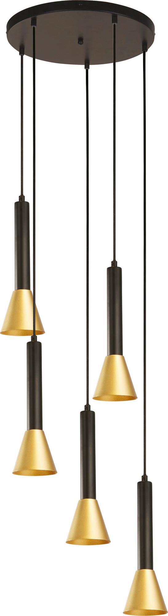 Hängeleuchte Signal 5lt 13611-5bgo - Goldfarben/Schwarz, Basics, Metall (37/28cm)