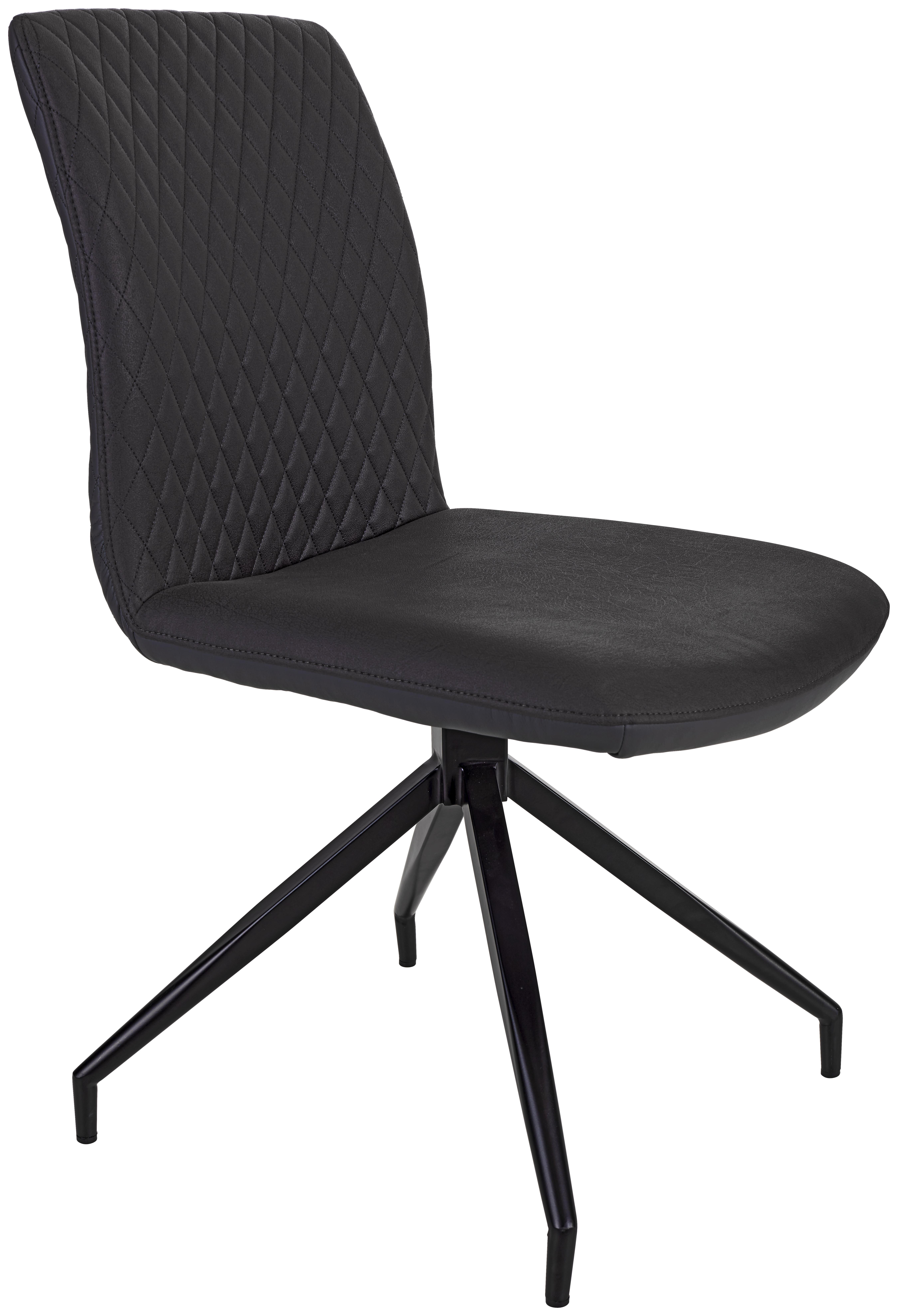 Négylábú Szék Bettina - Szürke/Fekete, modern, Fém/Textil (62/86,5/47cm)