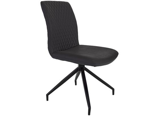 Polsterstuhl Bettina Grau Lederlook - Schwarz/Grau, MODERN, Textil/Metall (62/86,5/47cm) Polsterstuhl Bettina Grau Lederlook - Schwarz/Grau, MODERN, Textil/Metall (62/86,5/47cm)
