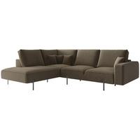 Ecksofa Celaya Braun S: 223x280 cm - Schwarz/Braun, Design, Textil (223/280cm) - Livetastic