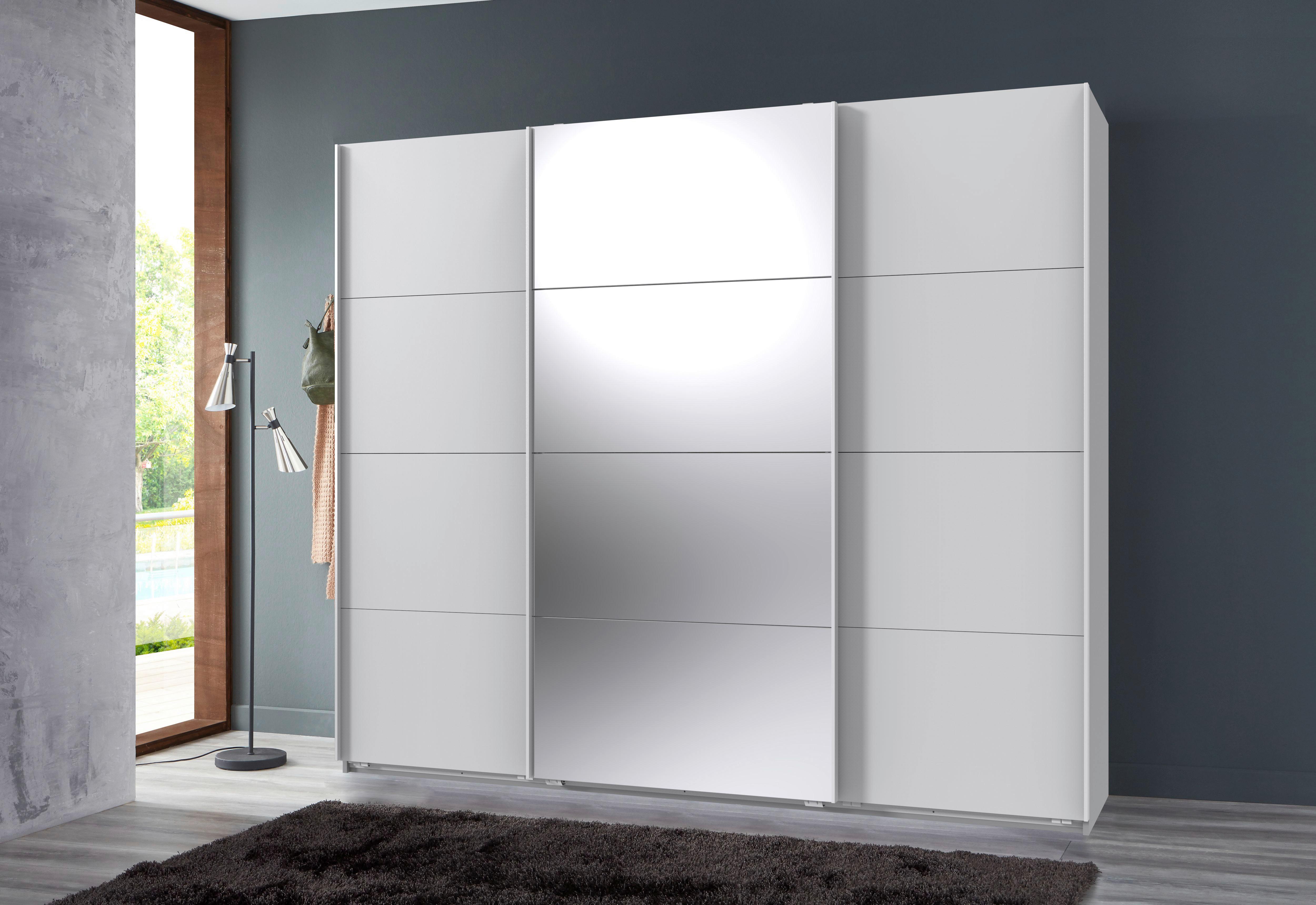 Schwebetürenschrank Norderstedt - Weiß, MODERN, Glas/Holzwerkstoff (225/236/64cm) - MID.YOU