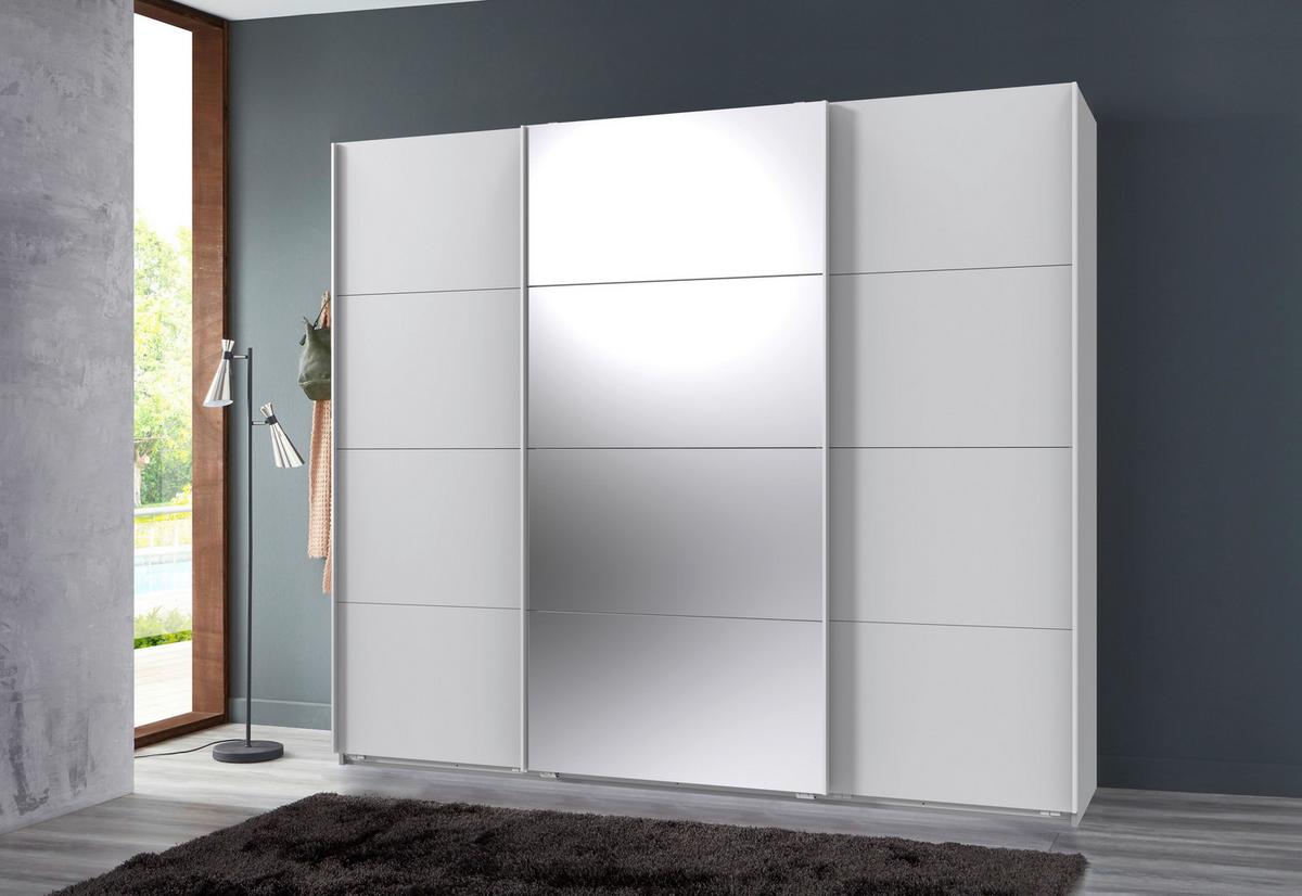 Schwebetürenschrank Norderstedt - Weiß, MODERN, Glas/Holzwerkstoff (225/236/64cm) - MID.YOU
