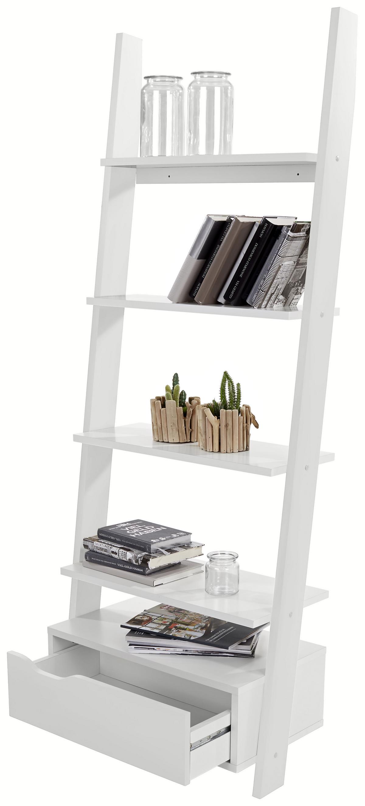 Regal Mit Lade Flo B: 65 Cm Weiß - Weiß, MODERN, Holzwerkstoff (65/176/34,2cm)