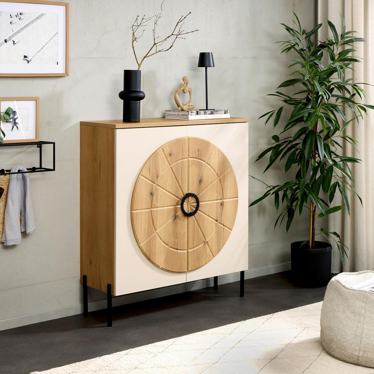 Kommode Hong-kong B: 100 Cm Kaschmir/eichefarben - Kaschmir/Eichefarben, Trend, Holzwerkstoff (100/113/37,5cm)