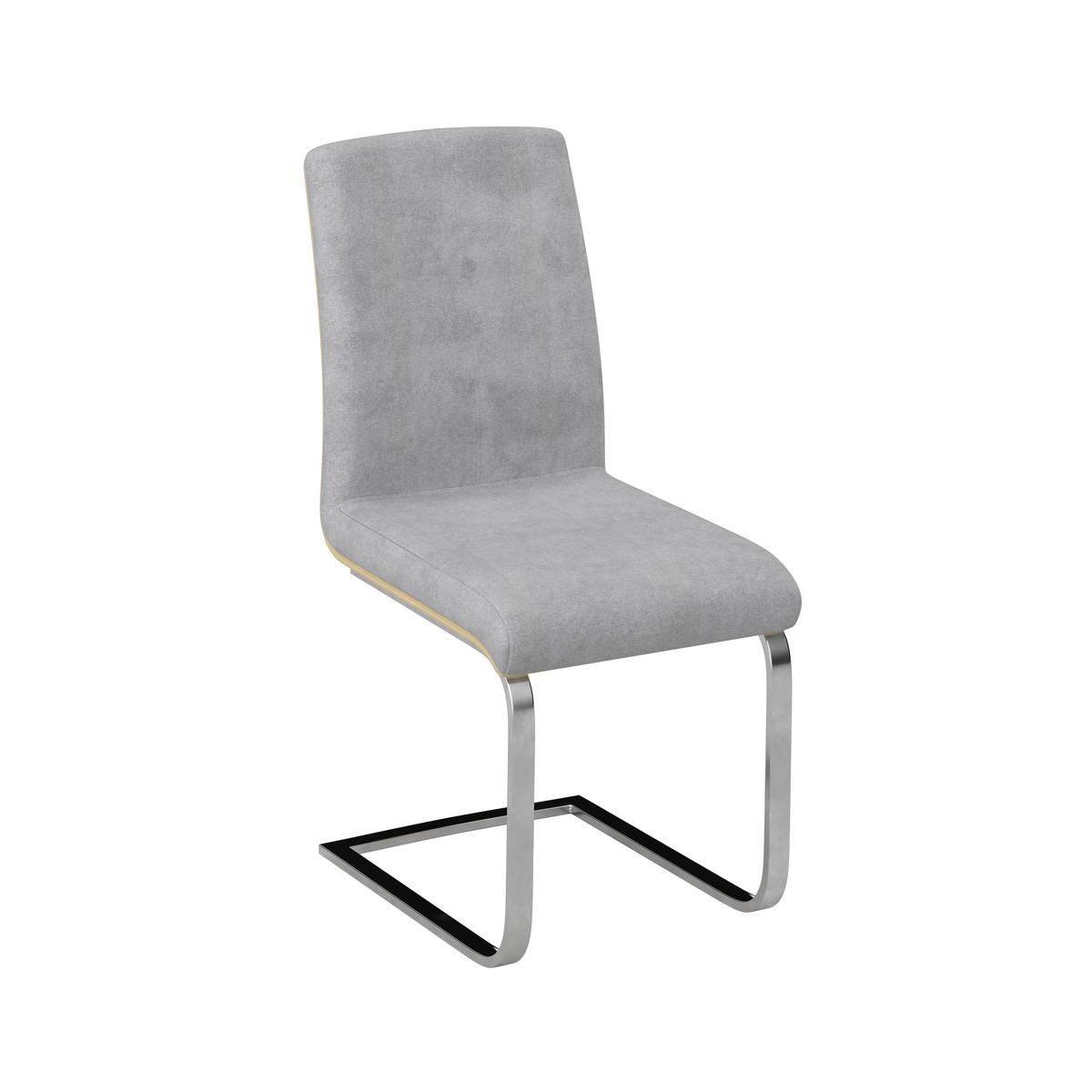 Stolička s pružným podnožím NUBIA - sivá/farba duba, Modern, kov/drevo (44/90/59cm) - Bessagi Home