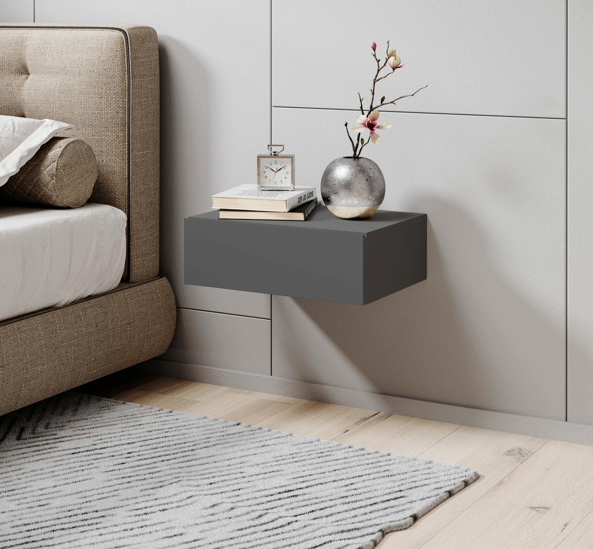 Nachkästchen Graphitfarben H: 14 Cm Tajo - Graphitfarben, MODERN, Holzwerkstoff (42/14/30cm) - Livetastic