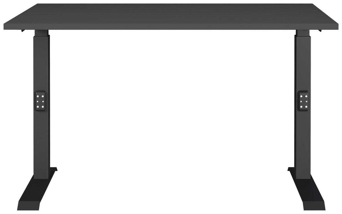 Schreibtisch Schwarz/graphitfarben L: 120cm - Schwarz/Graphitfarben, MODERN, Holzwerkstoff/Metall (120/80/68-91cm) - Germania