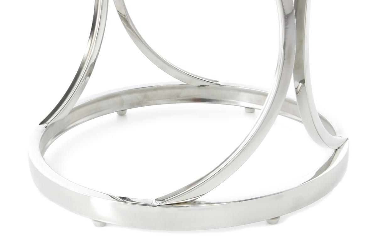 Beistellitsch mit Glasplatte Weyda, Silber/Schwarz - Silberfarben/Schwarz, Basics, Glas/Metall (40/40/42cm) - Kayoom