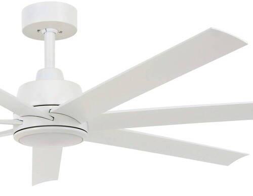 Deckenventilator Atlanta Weiß 7-Flügel, LED-Leuchte - Weiß, Basics, Kunststoff/Metall (137/35cm) - P & B