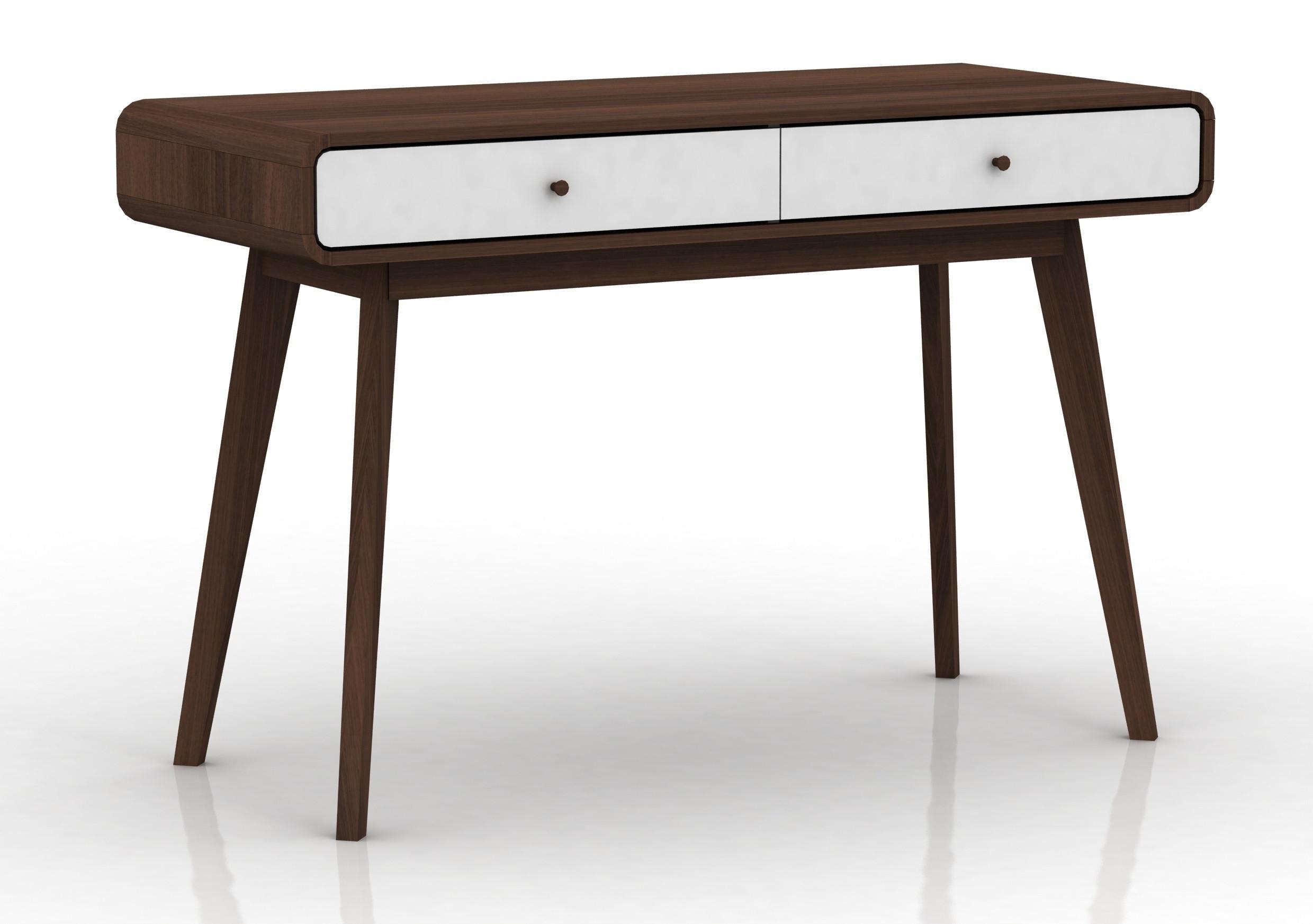 Schreibtisch Cassie Walnussfarben 120 cm - Walnussfarben/Weiß, Design, Holzwerkstoff (120/79/50cm) - MID.YOU