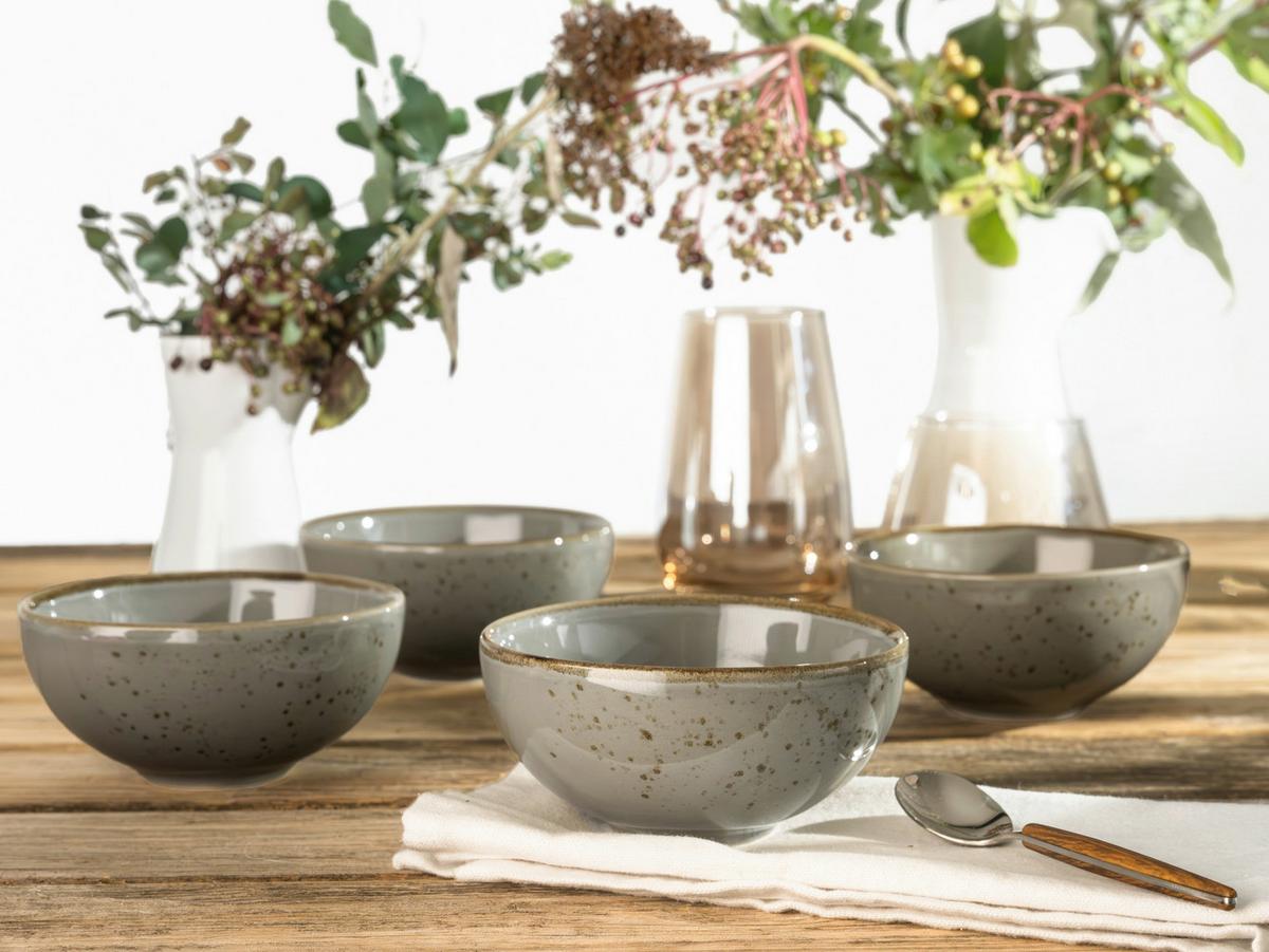 SADA MISEK NA OMÁČKU NATURE COLLECTION - šedá, Trend, keramika (11,5cm) - Creatable