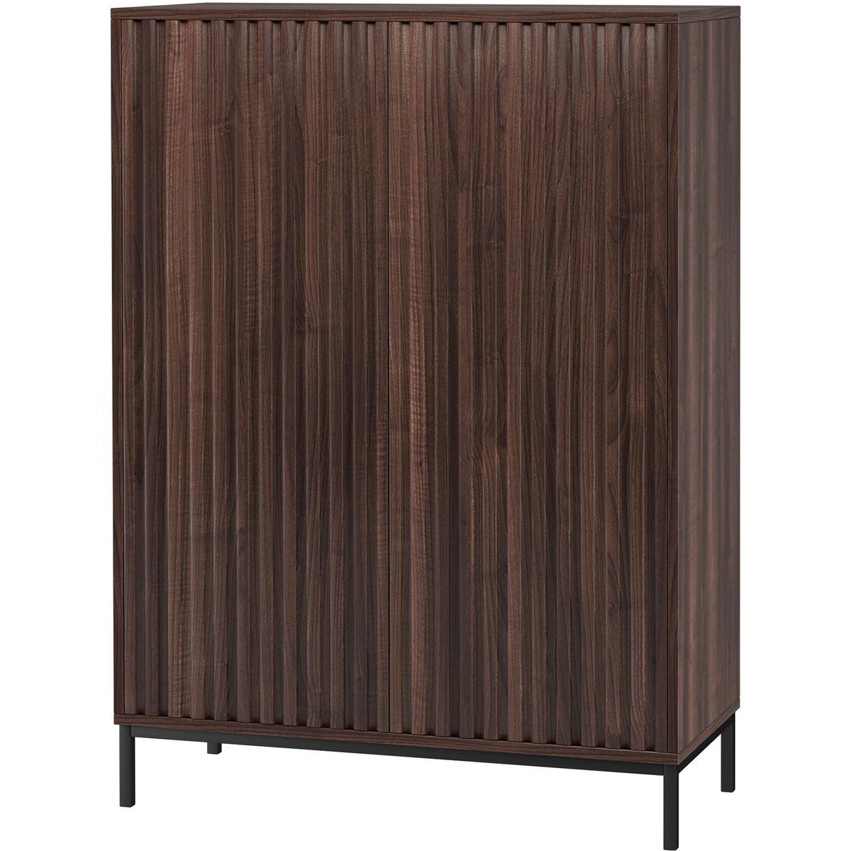 Highboard Celine Braun B: 80cm - Schwarz/Braun, Design, Holzwerkstoff/Metall (80/110/35cm) - MID.YOU