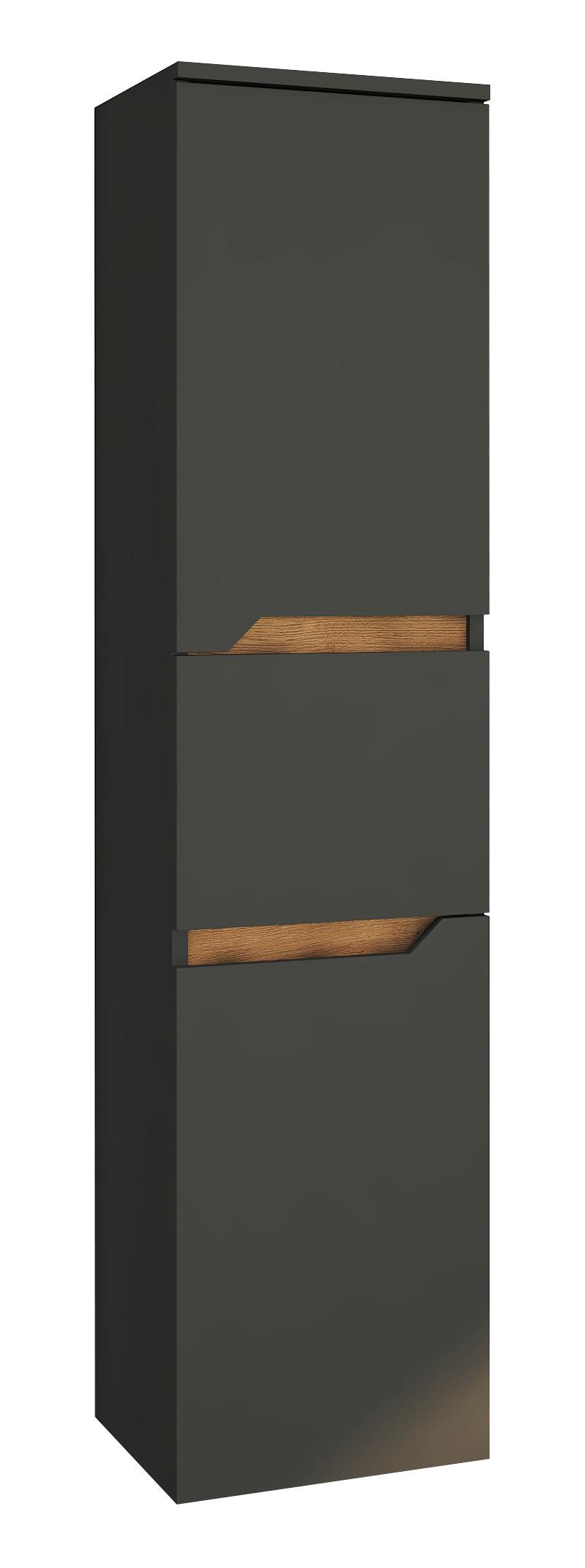 Hochschrank Capri Graphitfarben B: 33 cm - Graphitfarben, MODERN, Holzwerkstoff (33/142/33cm) - Stylife