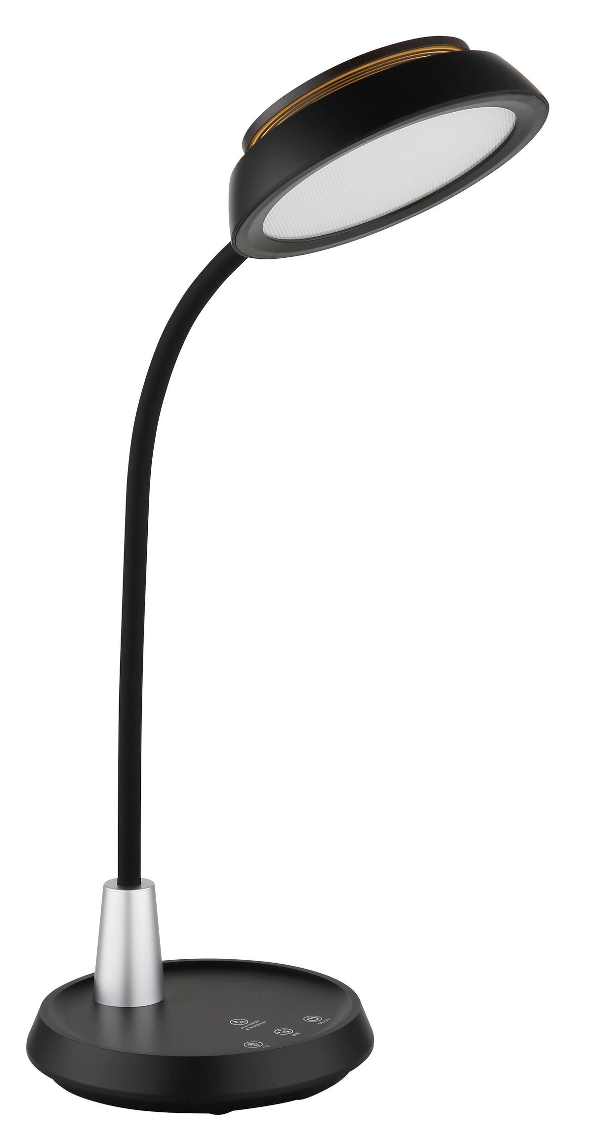 Led-tischleuchte Memory-Funktion - Silberfarben/Schwarz, Design, Kunststoff (30,6/17,2/44,8cm) - Globo