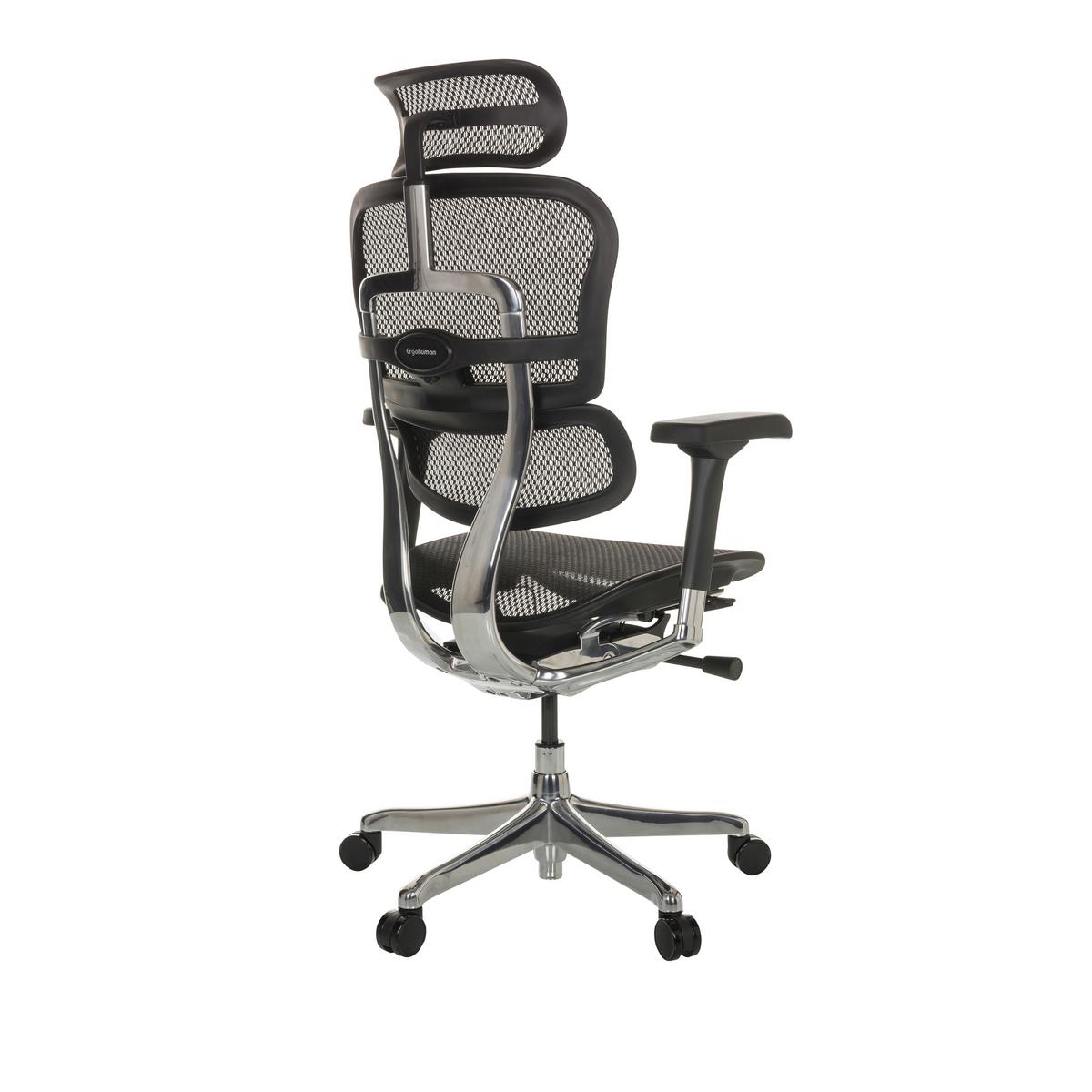 Drehstuhl Ergohuman I - Silberfarben/Schwarz, Basics, Kunststoff/Textil (69/119-144/65cm) - MID.YOU