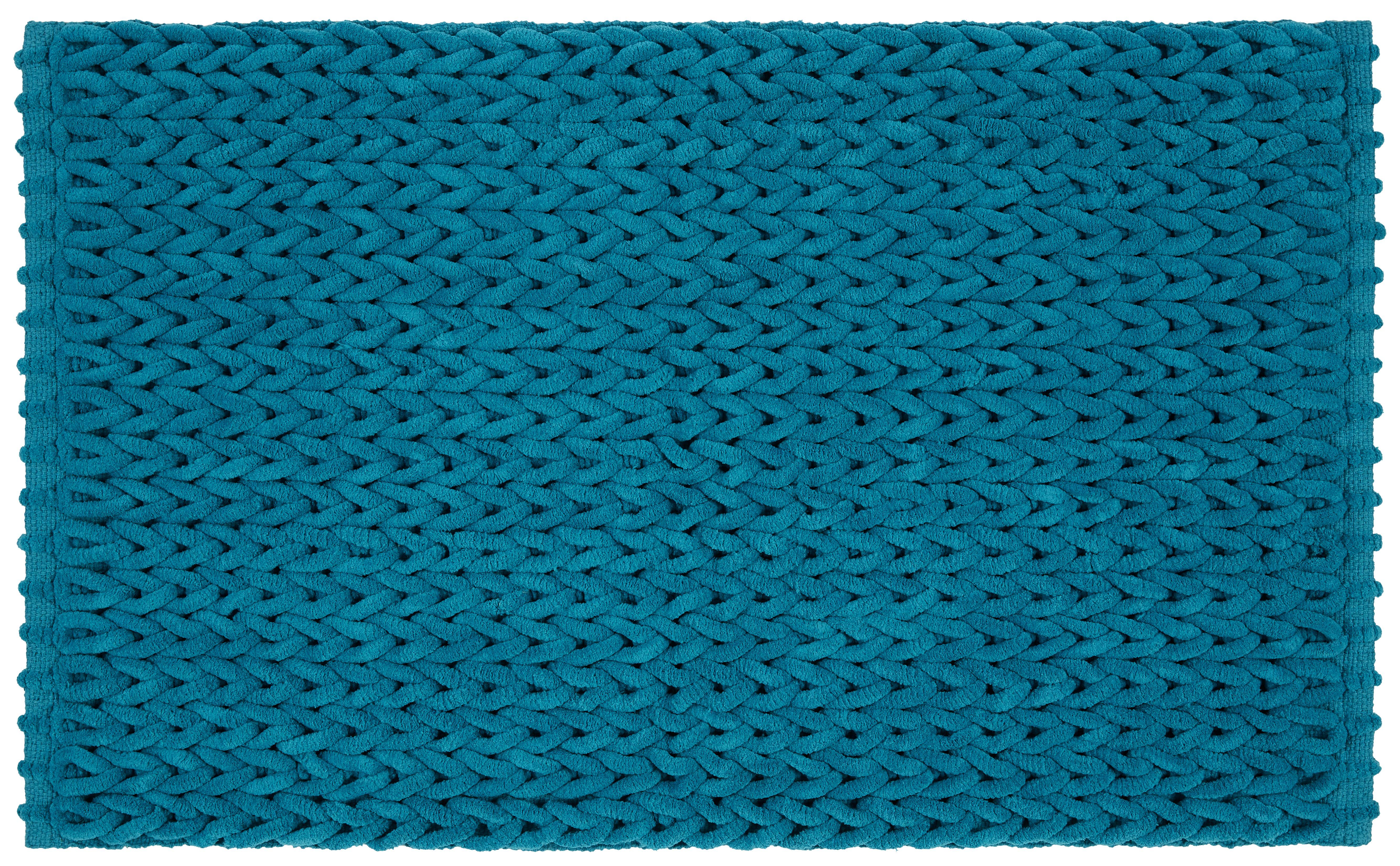 Badematte Xenia - Türkis, MODERN, Textil (50/80cm) - Luca Bessoni