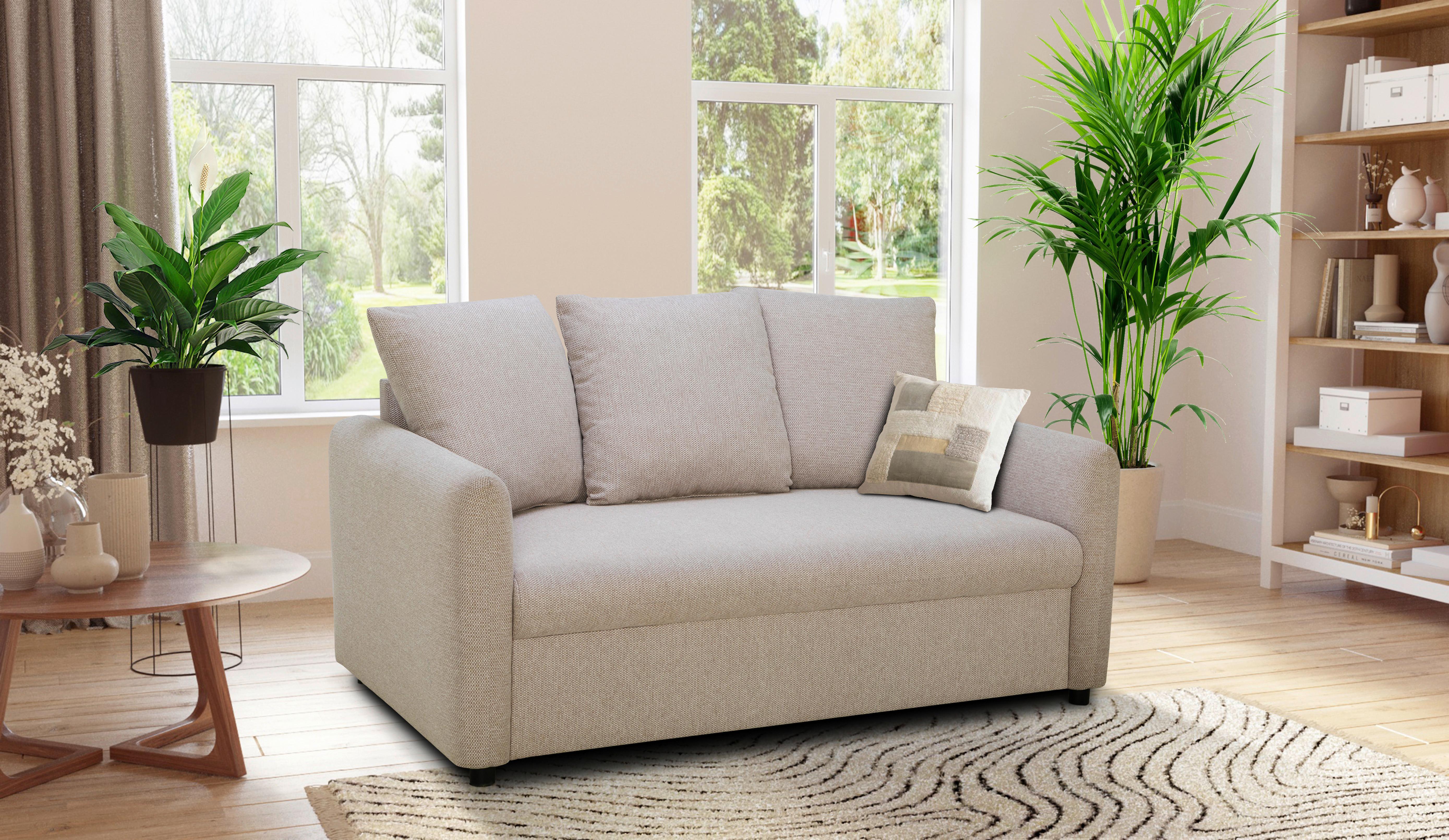 2-sitzer-sofa Aladin Beige - Beige/Schwarz, Basics, Textil (161,5/89/89cm) - P & B