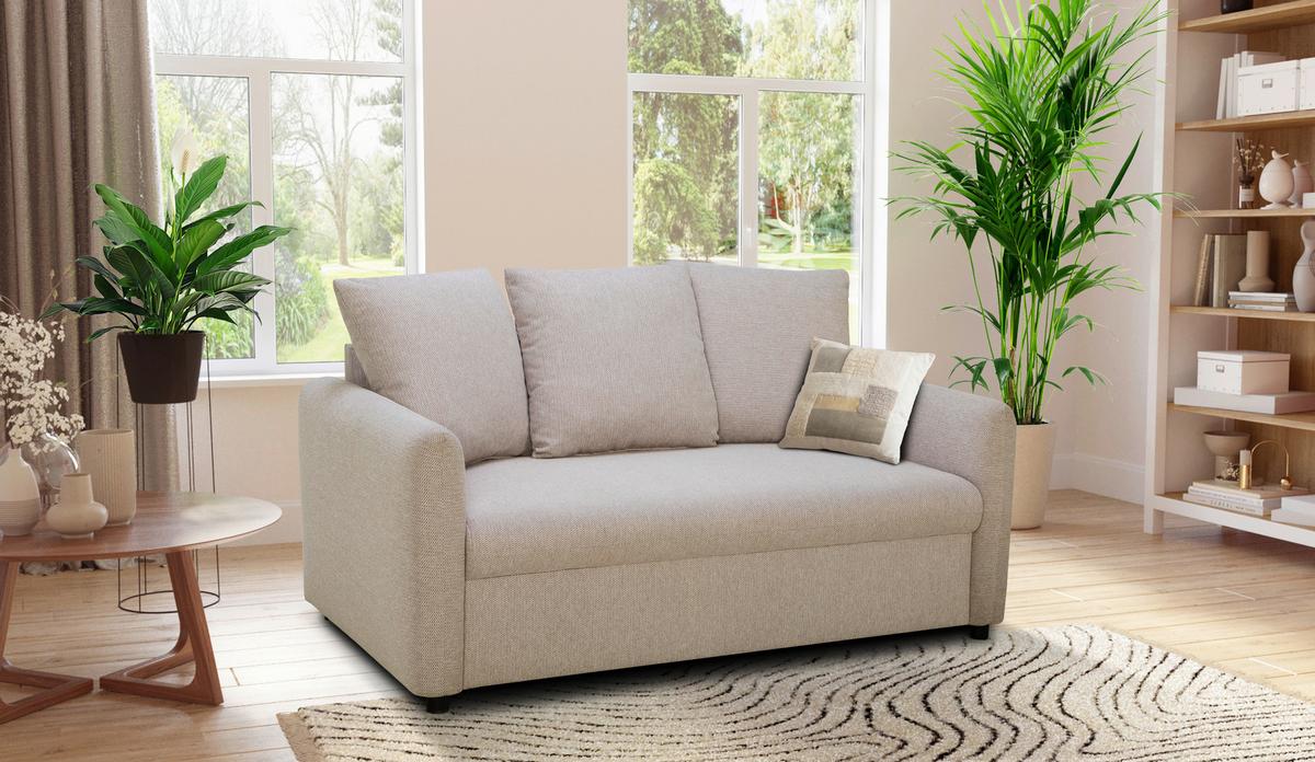 2-sitzer-sofa Aladin Beige - Beige/Schwarz, Basics, Textil (161,5/89/89cm) - P & B