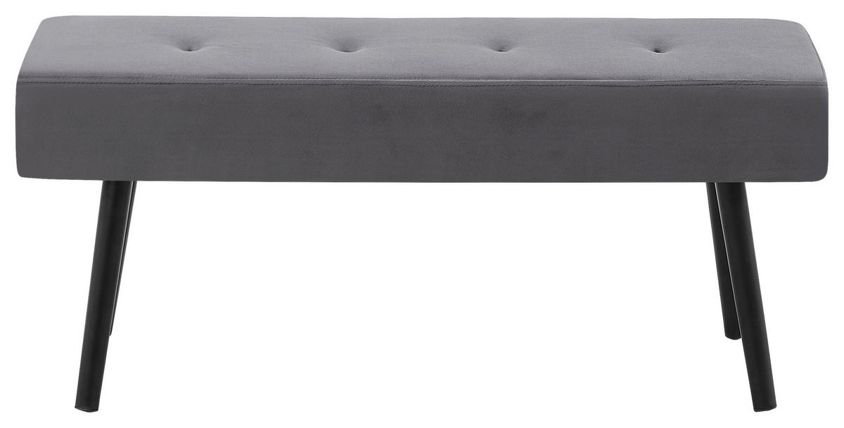 Lavice DENISE - šedá/černá, Moderní, kov/textil (100/44/35cm) - Mömax