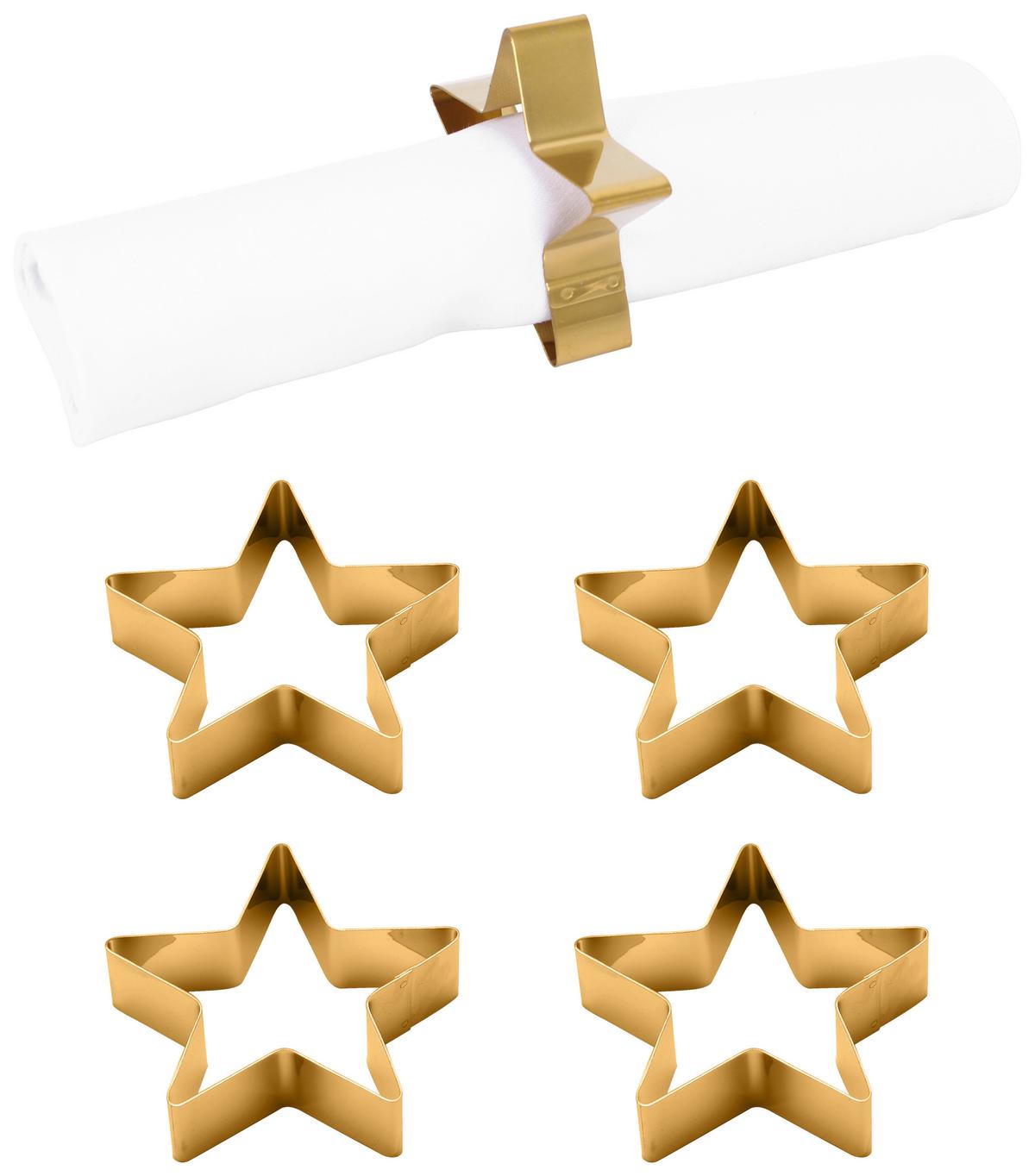 Serviettenring Echtwerk Serviettenring-Set - Goldfarben, Design, Metall (7cm) - Echtwerk