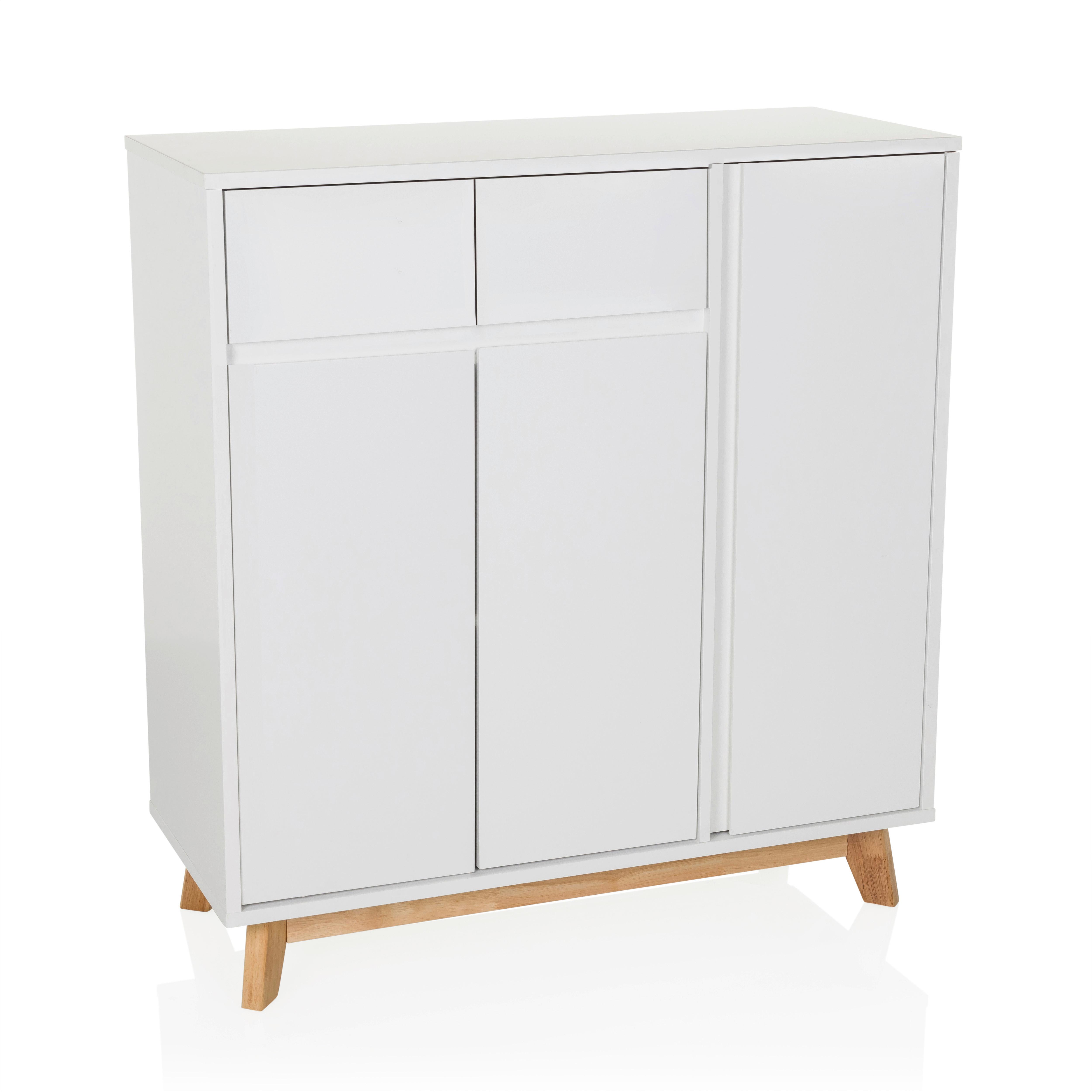 Kommode Estha Weiß B: 80 cm - Weiß, MODERN, Holzwerkstoff (80/85/34cm) - MID.YOU