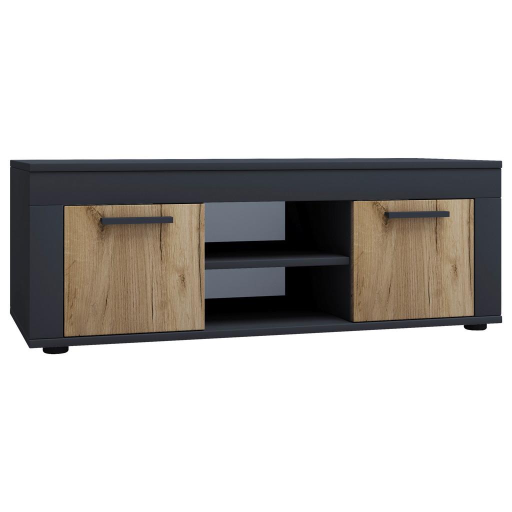 Lowboard Usilo Anthrazit Honigeiche Dekor