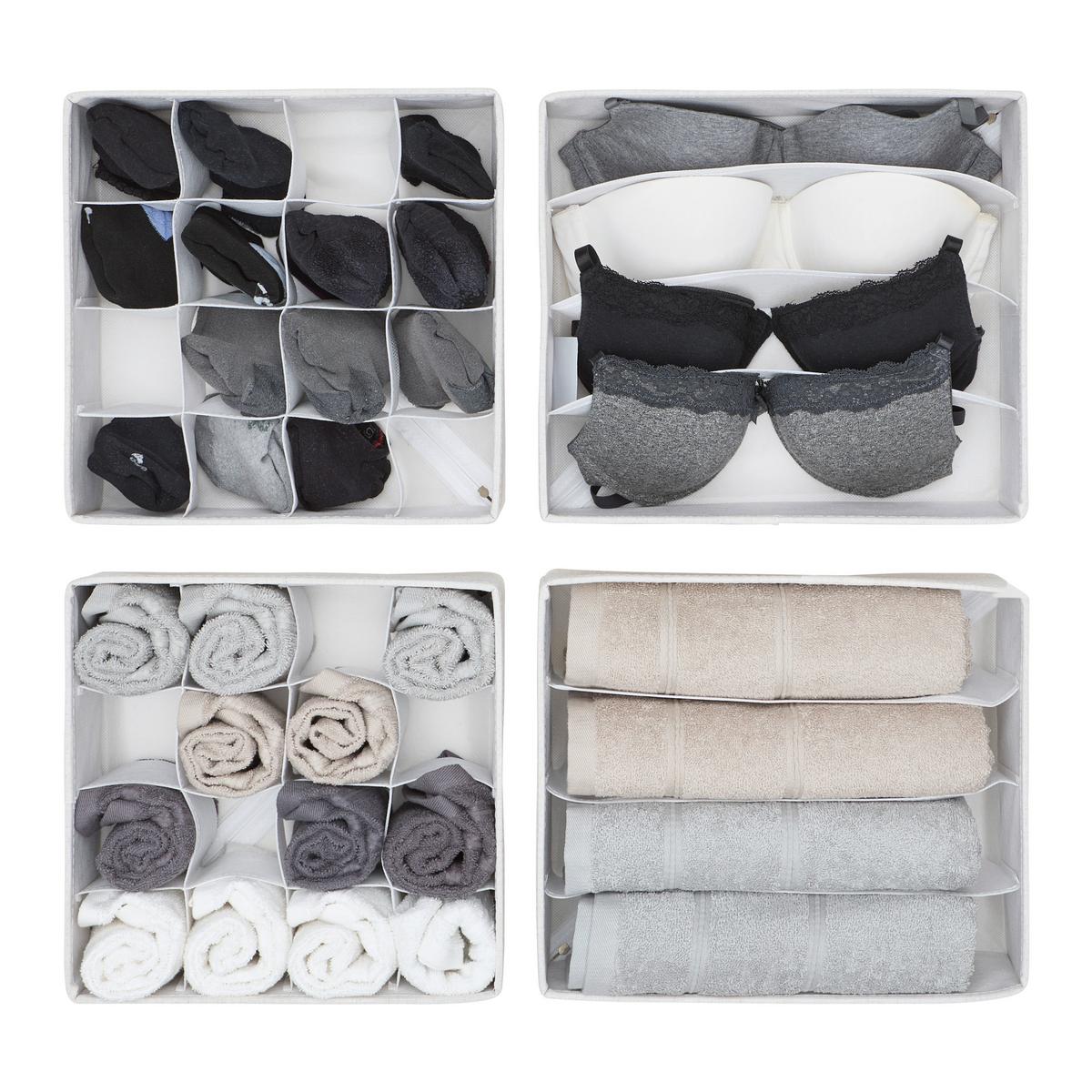 Sada úložných boxů 2 ks - béžová, Moderní, textil/papír - Mömax