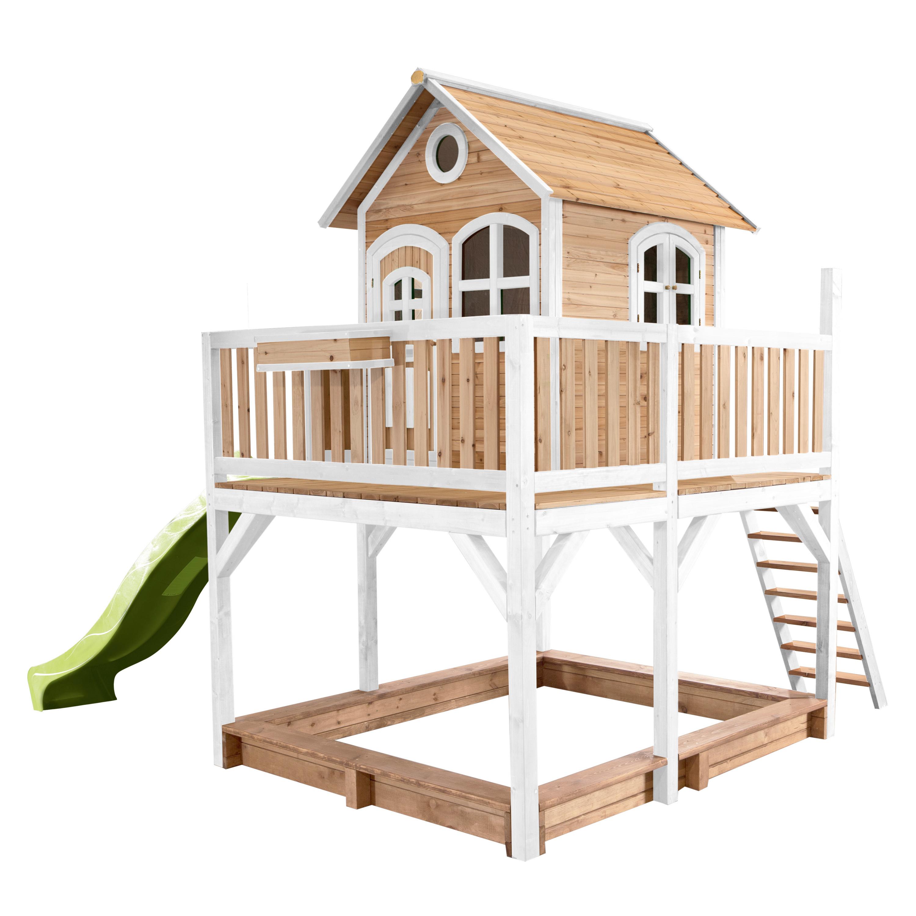 Spielturm Liam Aus Zedernholz - Hellgrün/Braun, Basics, Holz (613/291/277cm) - Ambia Garden