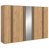 Drehtürenschrank Tofta Eiche Dekor/Anthrazit B: 280cm - Anthrazit/Eiche Artisan, ROMANTIK / LANDHAUS, Holzwerkstoff (280/192/56cm) - Livetastic