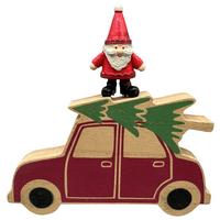 Dekoračný vozík SANTA - zelená/prírodná farba, Konventionell, kompozitné drevo/plast (14/13,5/1,5cm) - Mömax