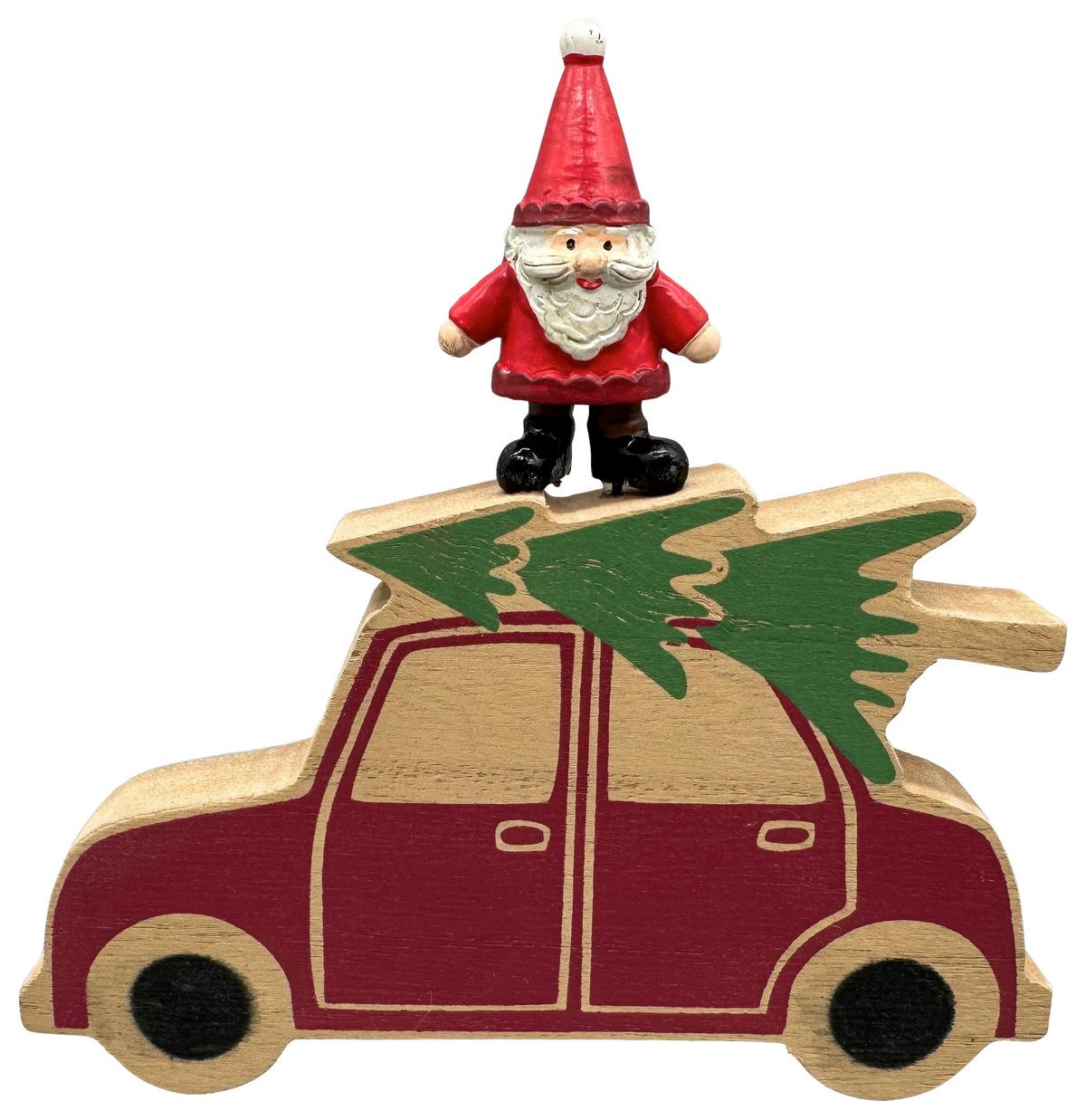 Dekoračný vozík SANTA - zelená/prírodná farba, Konventionell, kompozitné drevo/plast (14/13,5/1,5cm) - Mömax