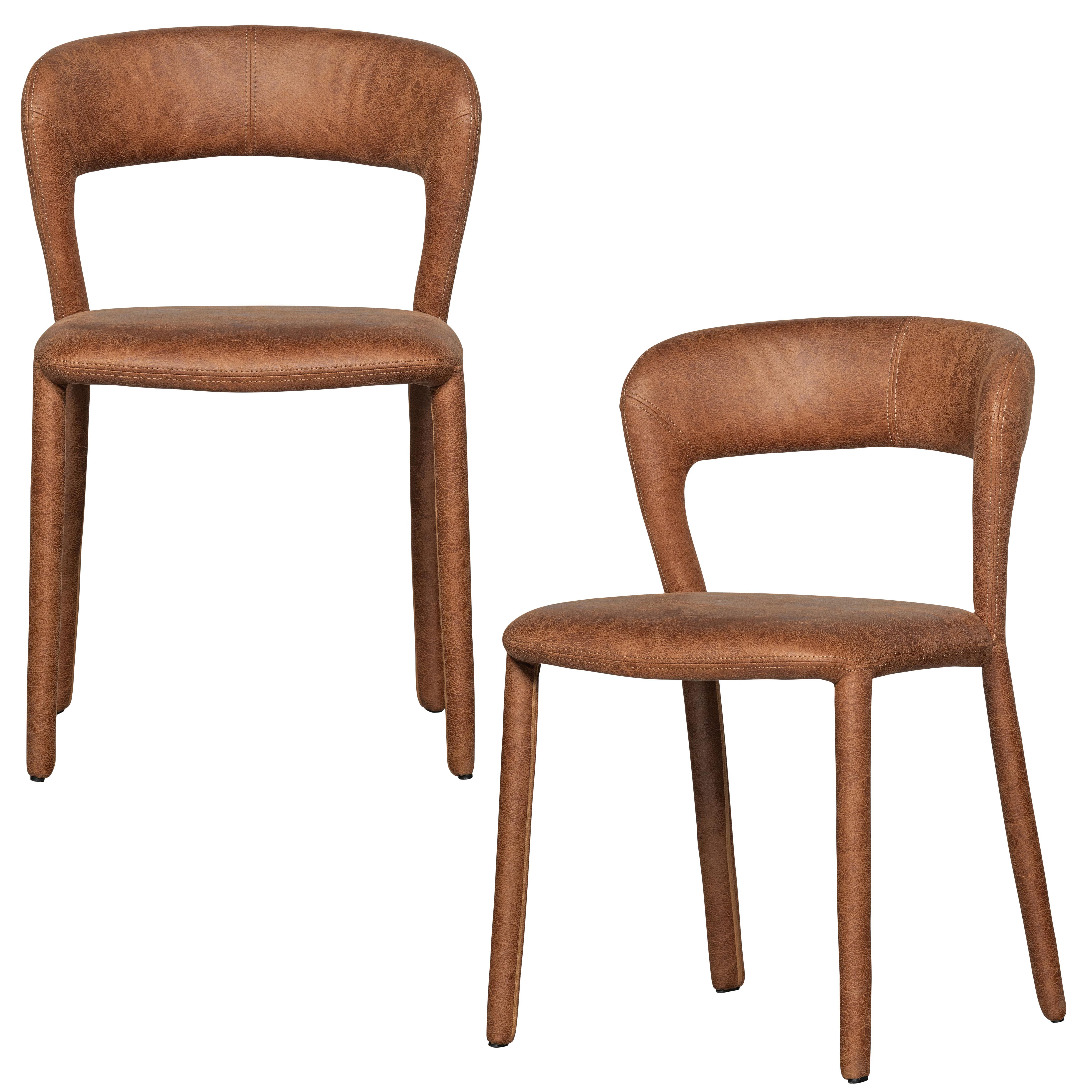 Stuhl-Set Noble Cognac B: 51cm - Cognac, MODERN, Kunststoff/Textil (51/76/56cm) - Livetastic