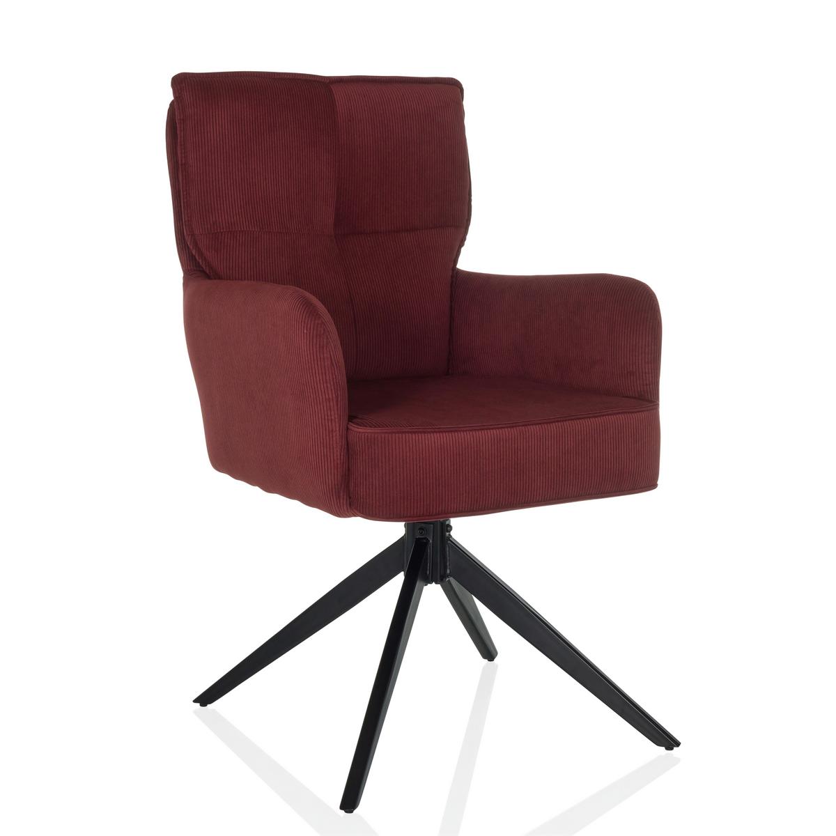 Armlehnstuhl Tarugo Rot B: 58 Cm - Rot/Schwarz, MODERN, Textil/Metall (58/94/60cm) - MID.YOU