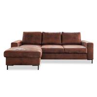 Ecksofa Lofty Lilly Vintage - Schwarz/Braun, MODERN, Textil (149/236cm) - MID.YOU