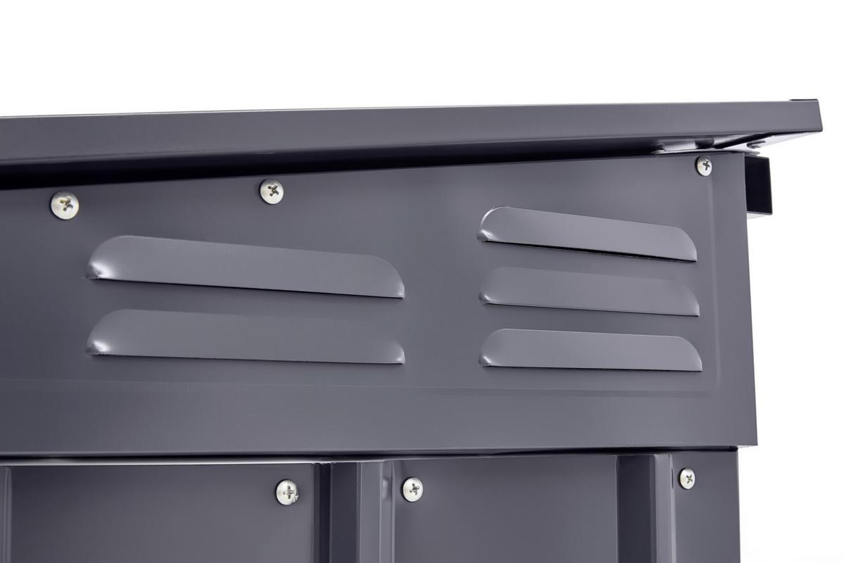 Mülltonnenbox für 3 Tonnen BxHxT 236x131,5x101cm + Pultdach - Anthrazit, Basics, Metall (236/131,5/101cm)