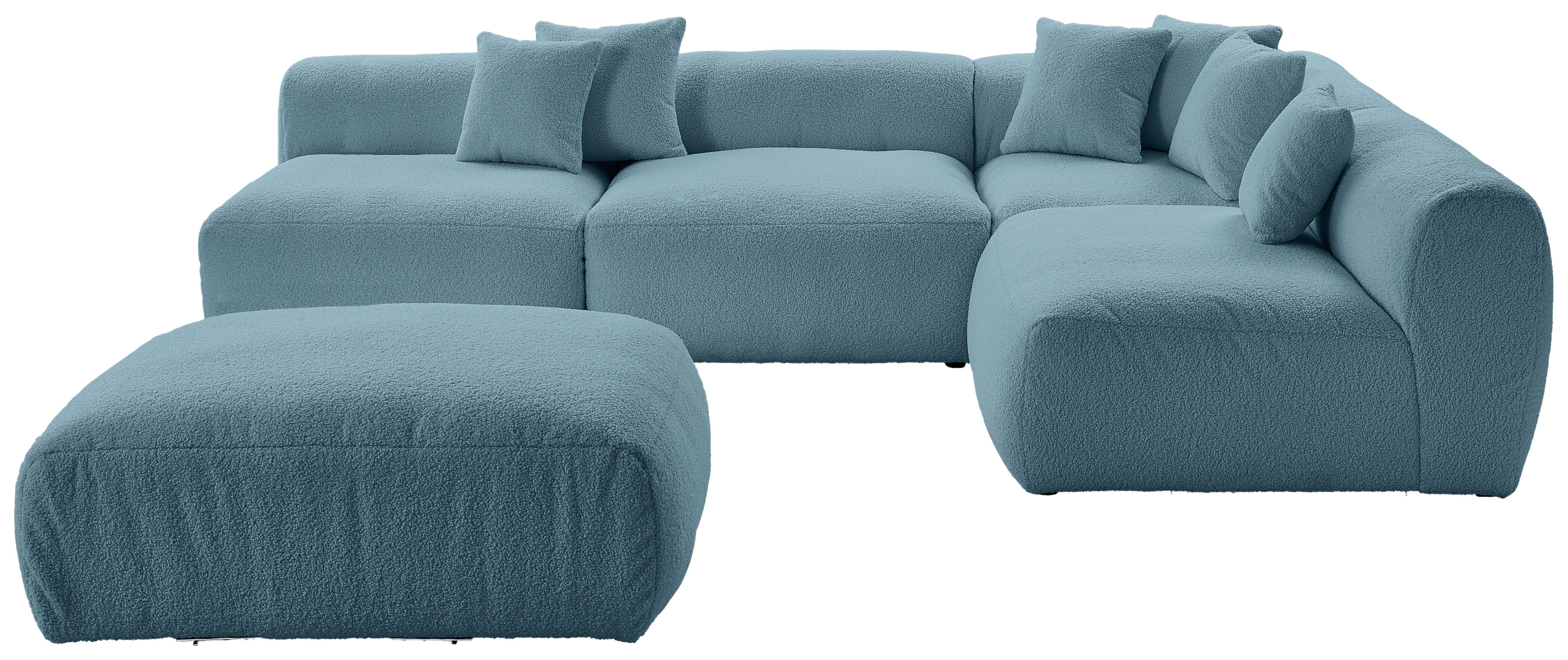 Ecksofa Bloom - Blau, Trend, Textil (315/235cm) - Livetastic