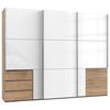 Schwebetürenschrank B: 300 Cm Level Weiß/eichefarben Dekor - Eichefarben/Weiß, MODERN, Holzwerkstoff (300/236/65cm) - MID.YOU