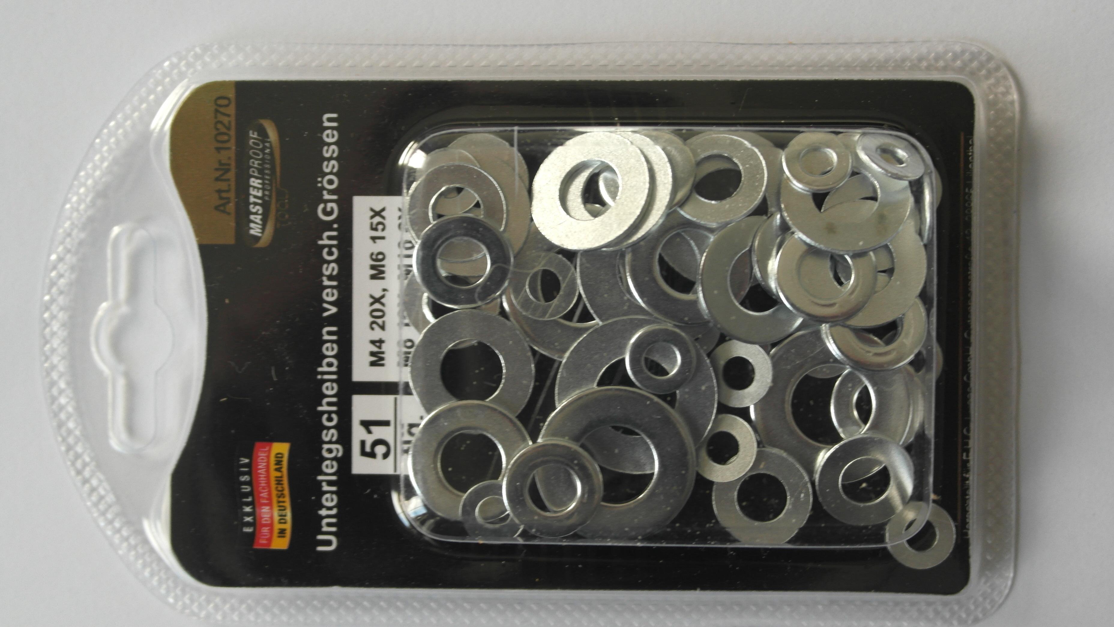Set: 51 Stück Unterlegscheiben