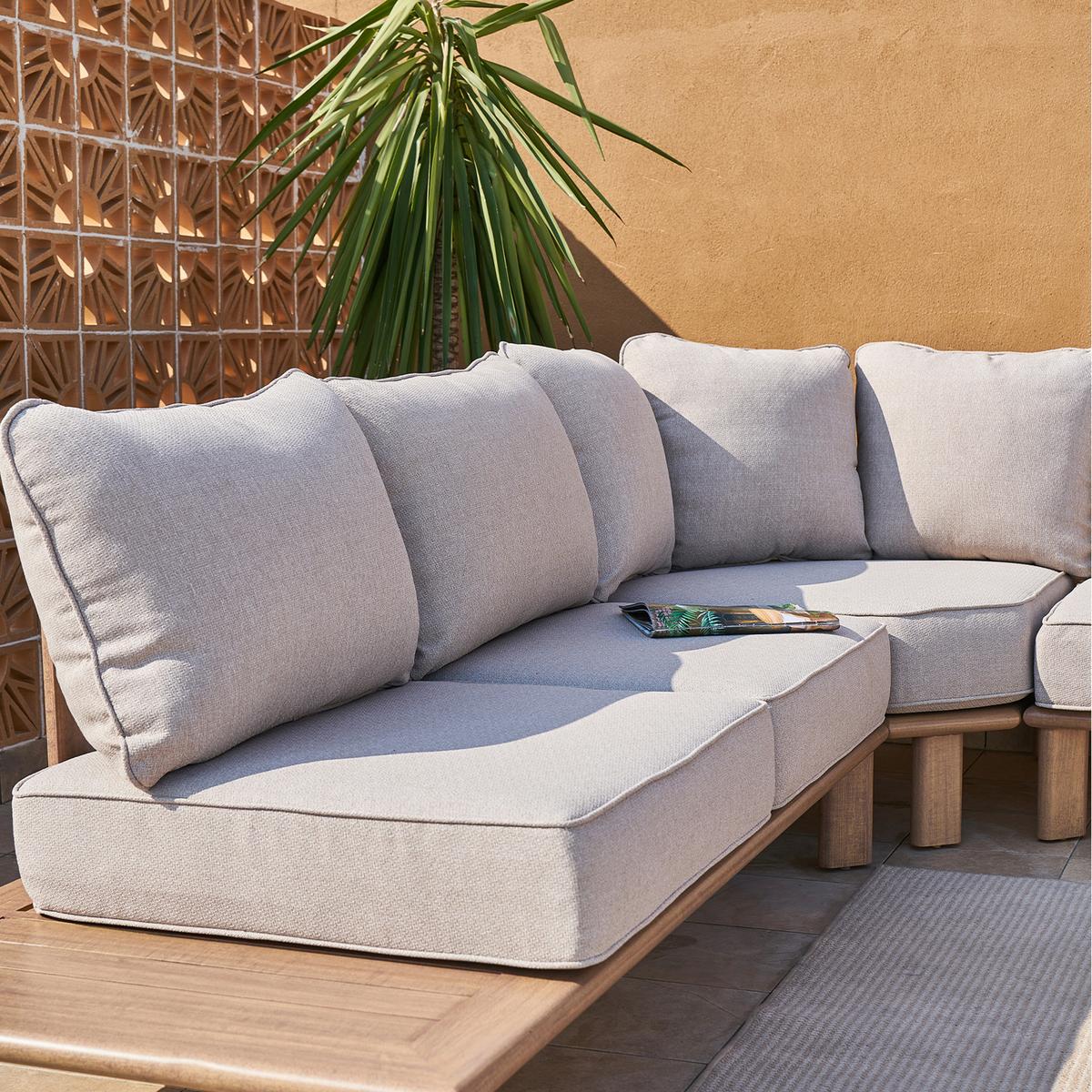 Dining-Loungeset Avery Beige - Eichefarben/Braun, Basics, Metall (290/290/68cm) - Ambia Garden