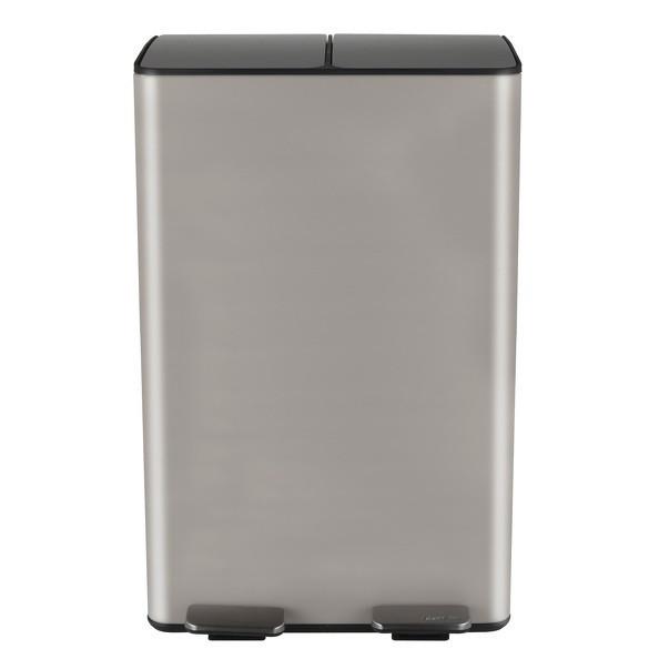 Treteimer Aliya 60l Taupe Metall Lbh: 45x30x71 Cm - Taupe/Schwarz, Basics, Kunststoff/Metall (45/30/71cm) - Spirella