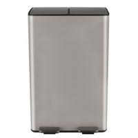 Treteimer Aliya 60l Taupe Metall Lbh: 45x30x71 Cm - Taupe/Schwarz, Basics, Kunststoff/Metall (45/30/71cm) - Spirella