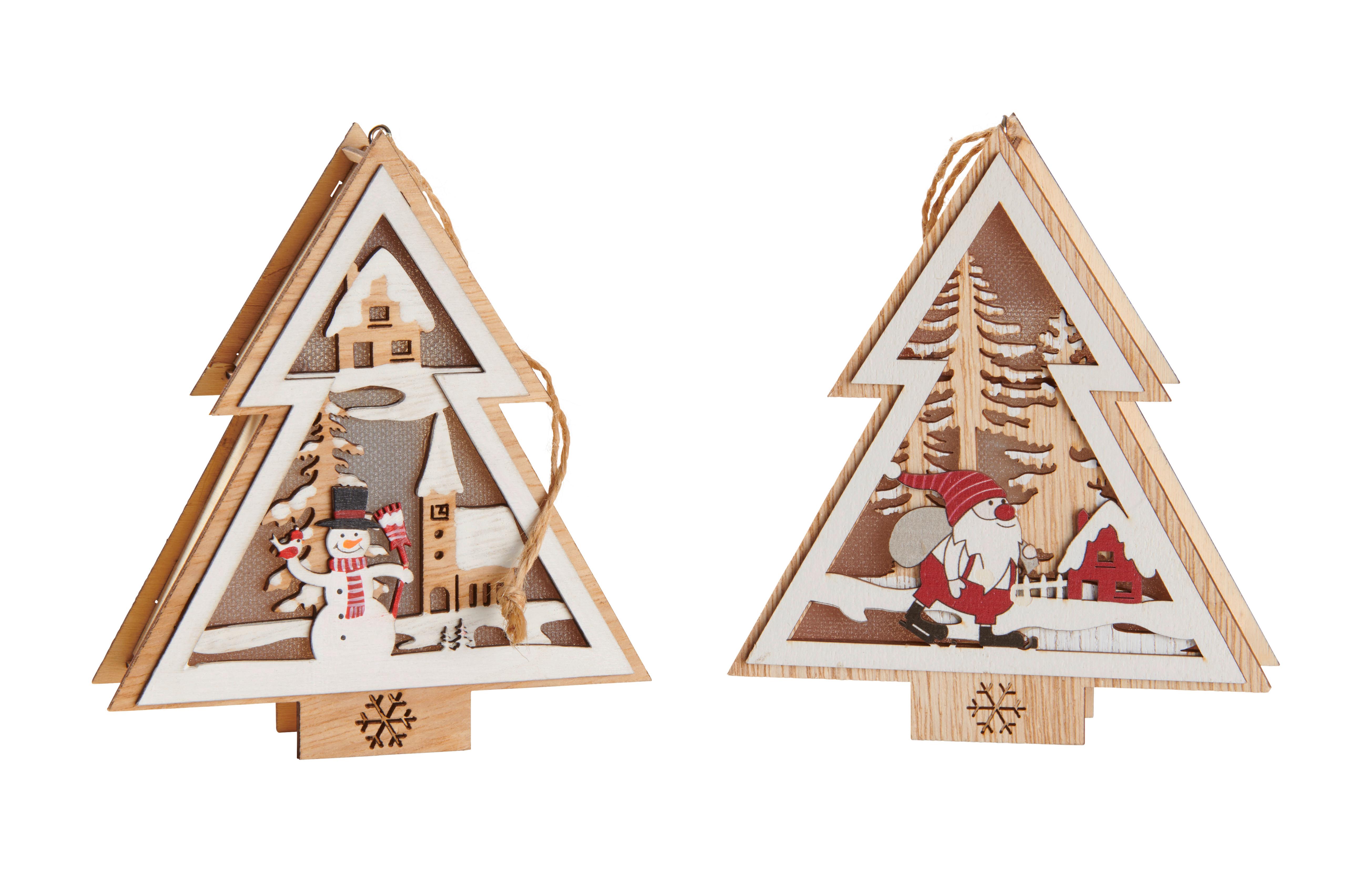 Led-dekoleuchte Tree - Rot/Schwarz, MODERN, Holz/Kunststoff (11,2/13/3,5cm) - James Wood