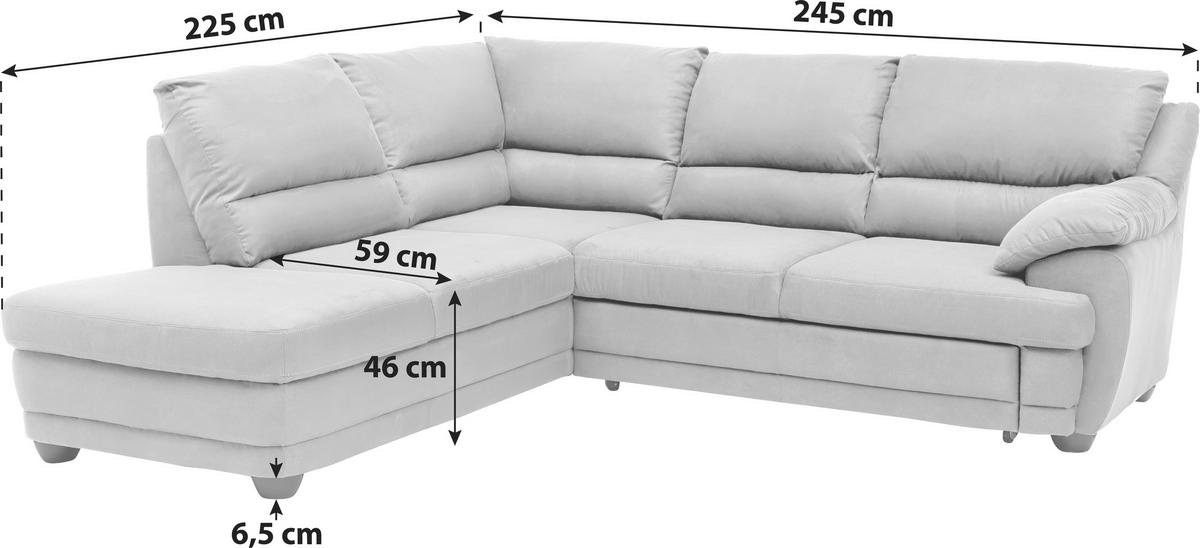 Ecksofa Mit Schlaffunktion Nebolo Beige - Beige/Schwarz, Design, Textil (225/245cm) - Livetastic