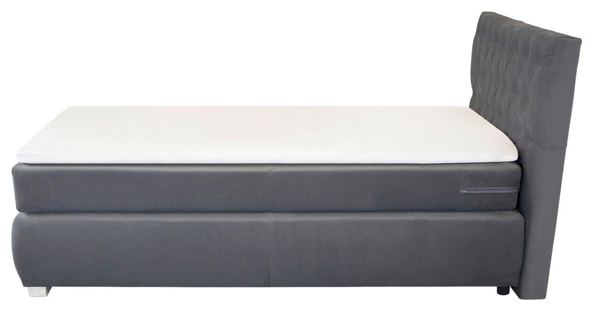 Boxspringbett Rumba inkl. Matratze 90x200 - Platinfarben, Basics, Textil (90/200cm) - Livetastic